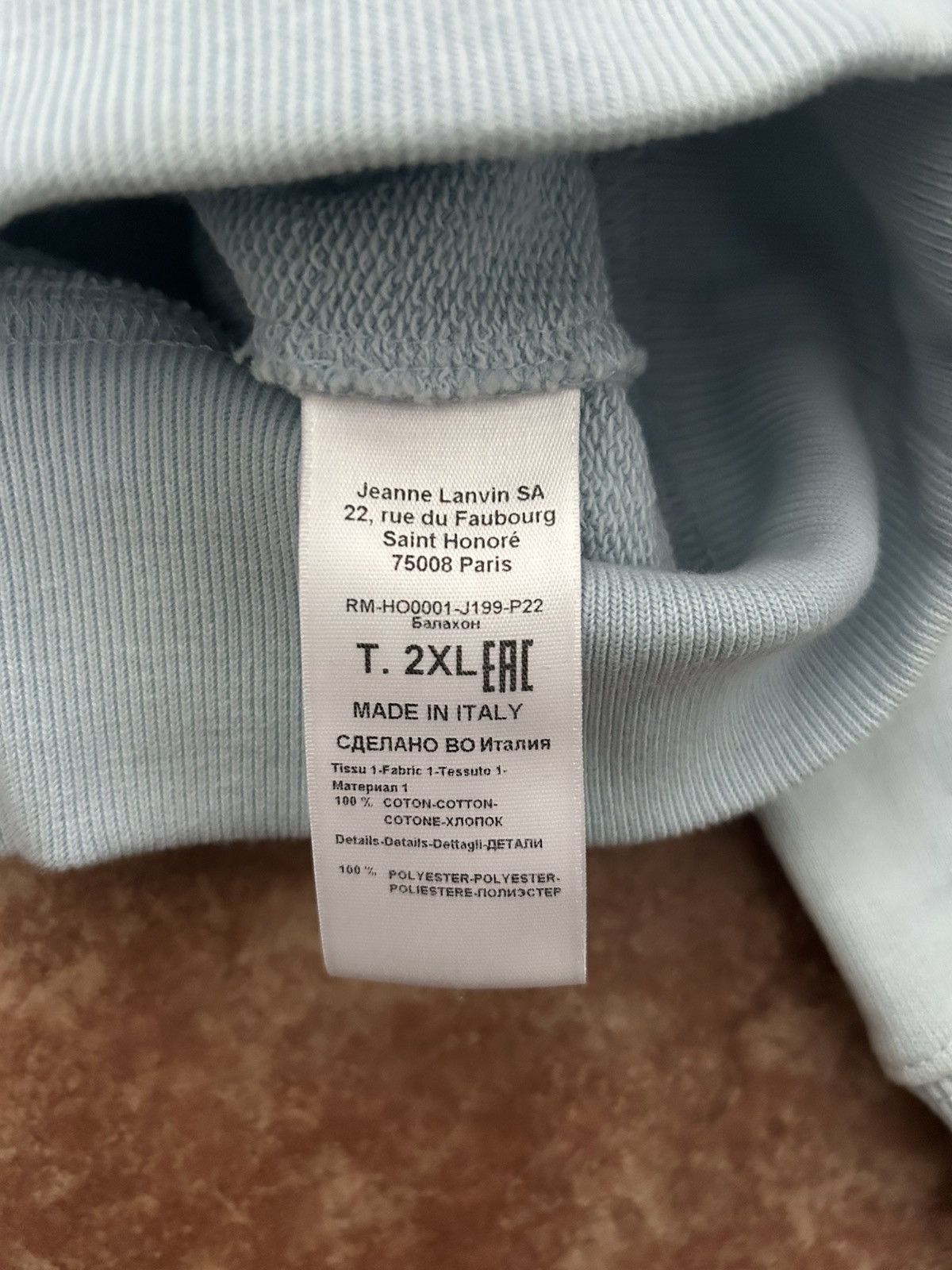 Lanvin Lanvin light blue embroidered lace logo hoodie Flawless!! Size US XXL / EU 58 / 5 - 9 Thumbnail