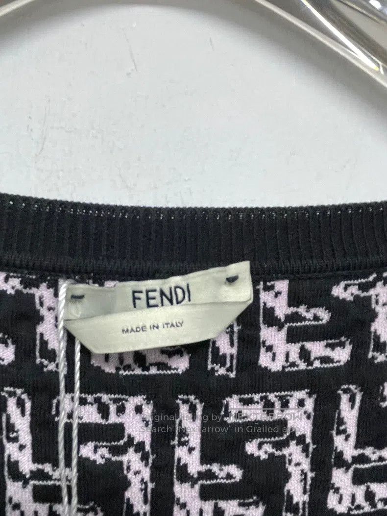 Fendi Fendi Printed Maxi Dress in Black and Pink Size XXS / US 00 / IT 34 - 2 Thumbnail