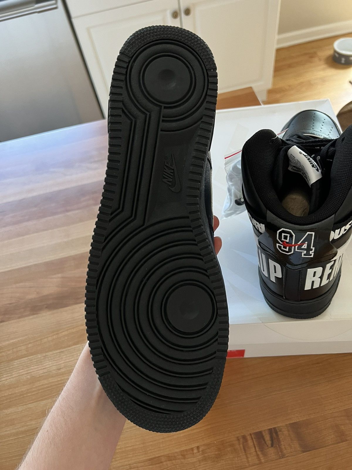 Nike × Supreme Supreme x Nike Air Force 1 High ‘World Famous’ Black Size US 13 / EU 46 - 7 Thumbnail