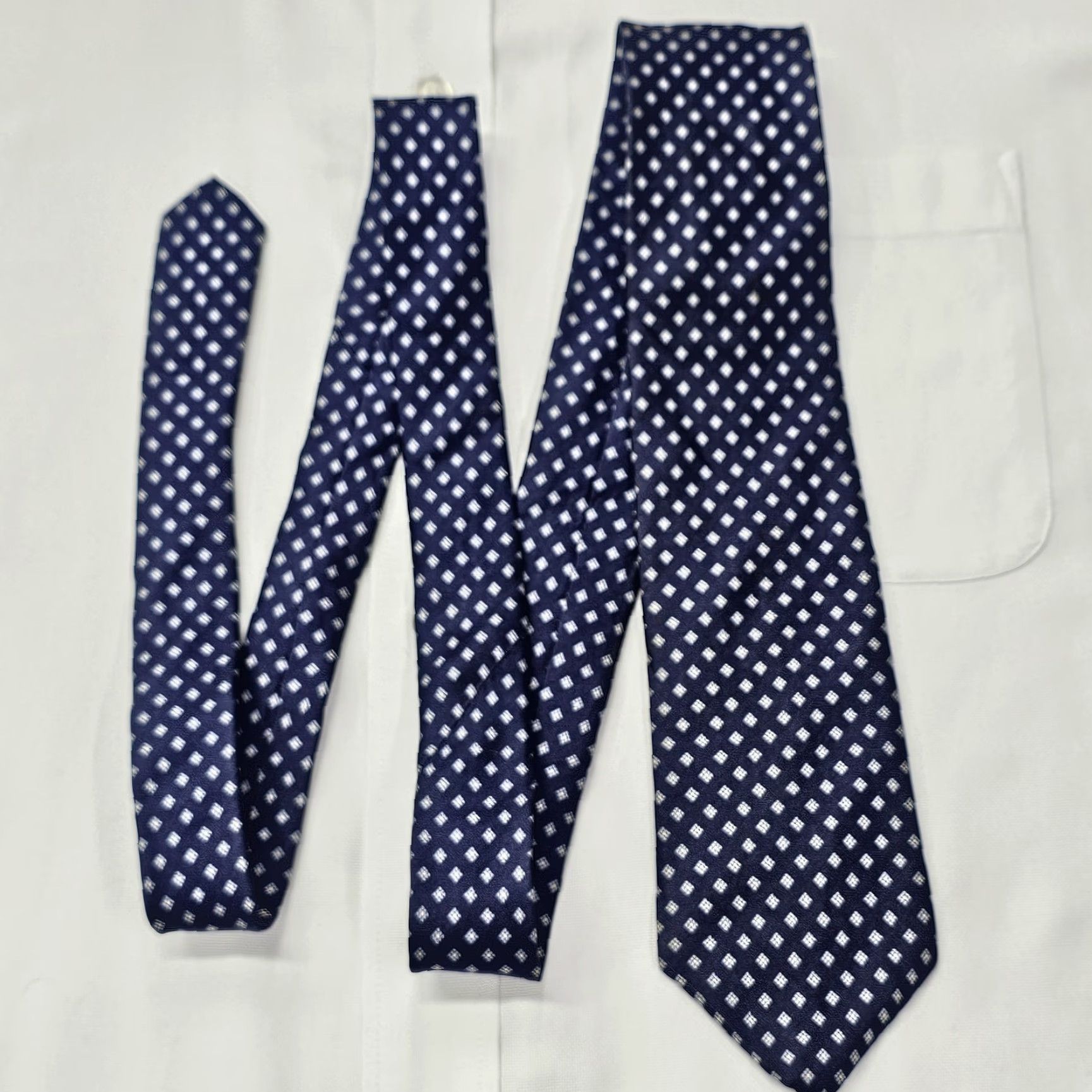 Lanvin VINTAGE Lanvin Necktie Tie Men’s Blue Geometric Silk Classic Retro Office Preppy 57" 3" Mens Size ONE SIZE - 2 Thumbnail