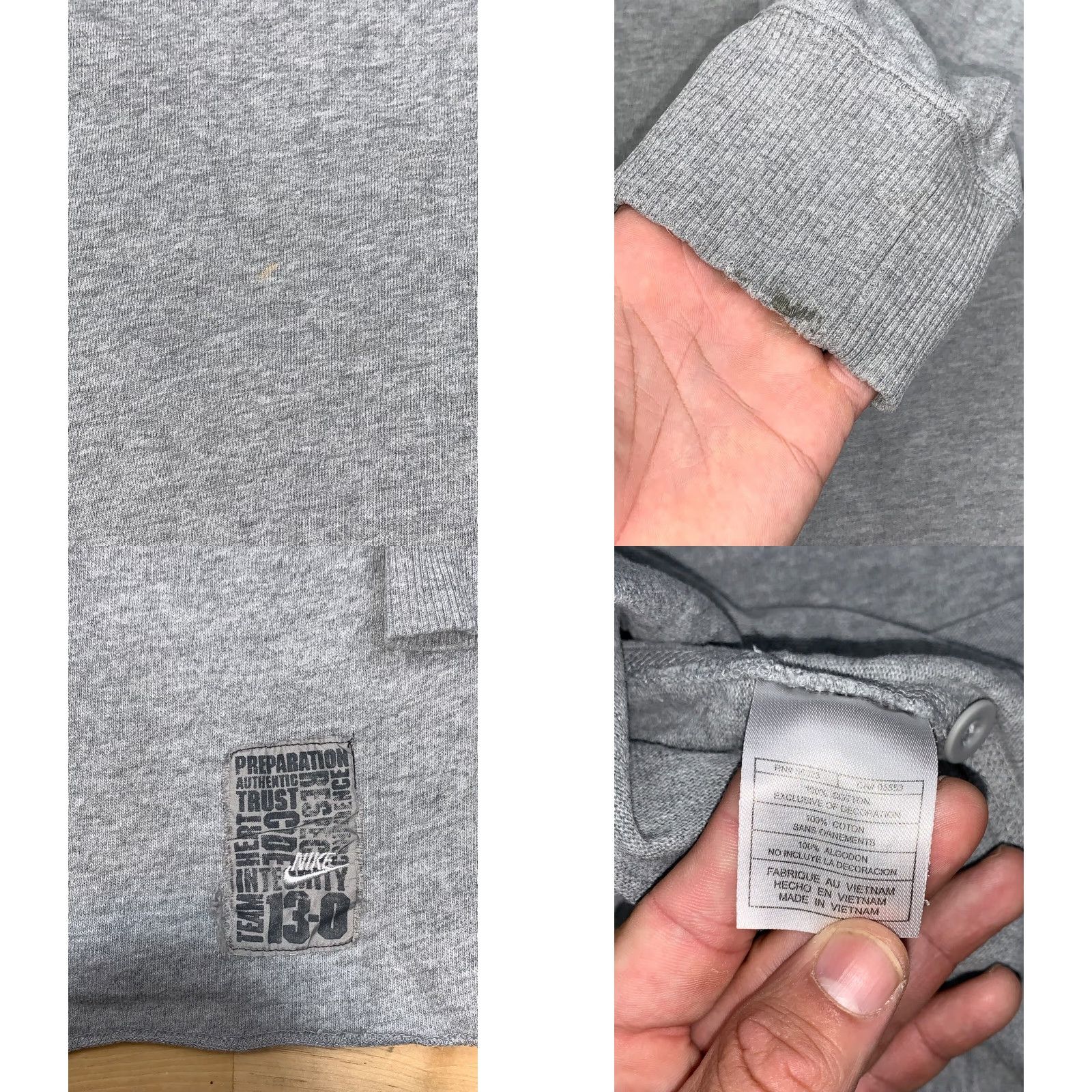 Nike Nike Mens Sweatshirt Pullover Henley Crew Neck Gray L Casual 90s Sports Shirt Men Size US L / EU 52-54 / 3 - 8 Thumbnail