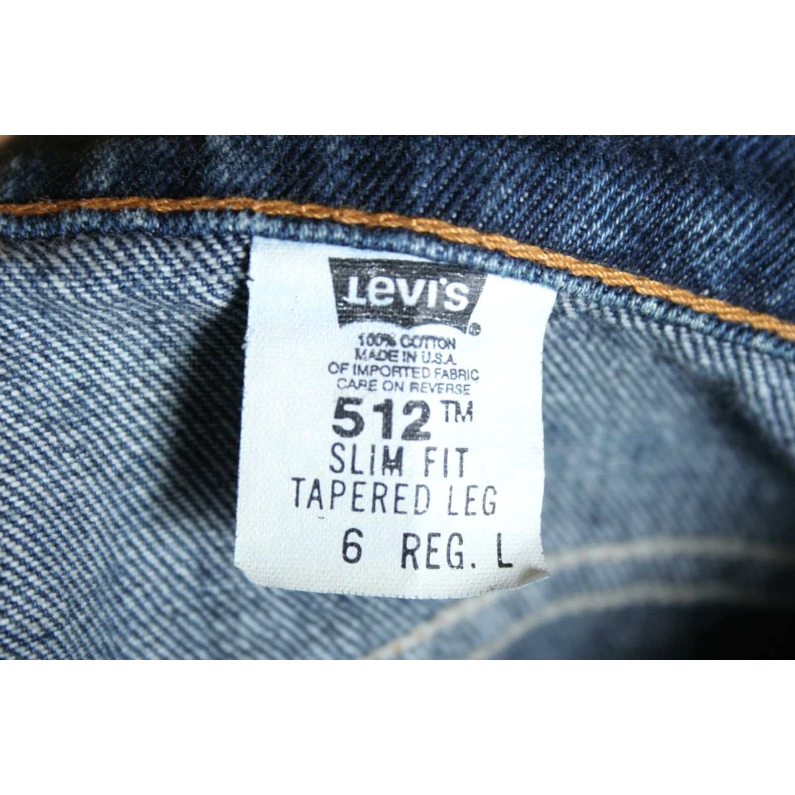 Levi's VINTAGE Levi's 512 Slim Fit Jeans Women 6 Long Blue Cotton Denim 28W 33.5L Rise 12" Tapered 5.75" Leg Opening 11.5" Inseam 33.5" Mens Womens Girls Size 28" / US 6 / IT 42 - 7 Thumbnail