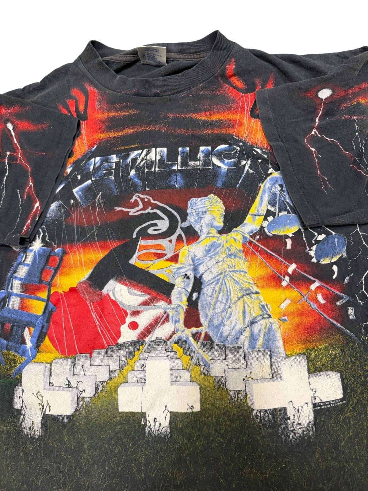 Brockum Vintage 1991 Metallica T-shirt Brockum Rare All Over Print Size US XL / EU 56 / 4 - 12 Thumbnail