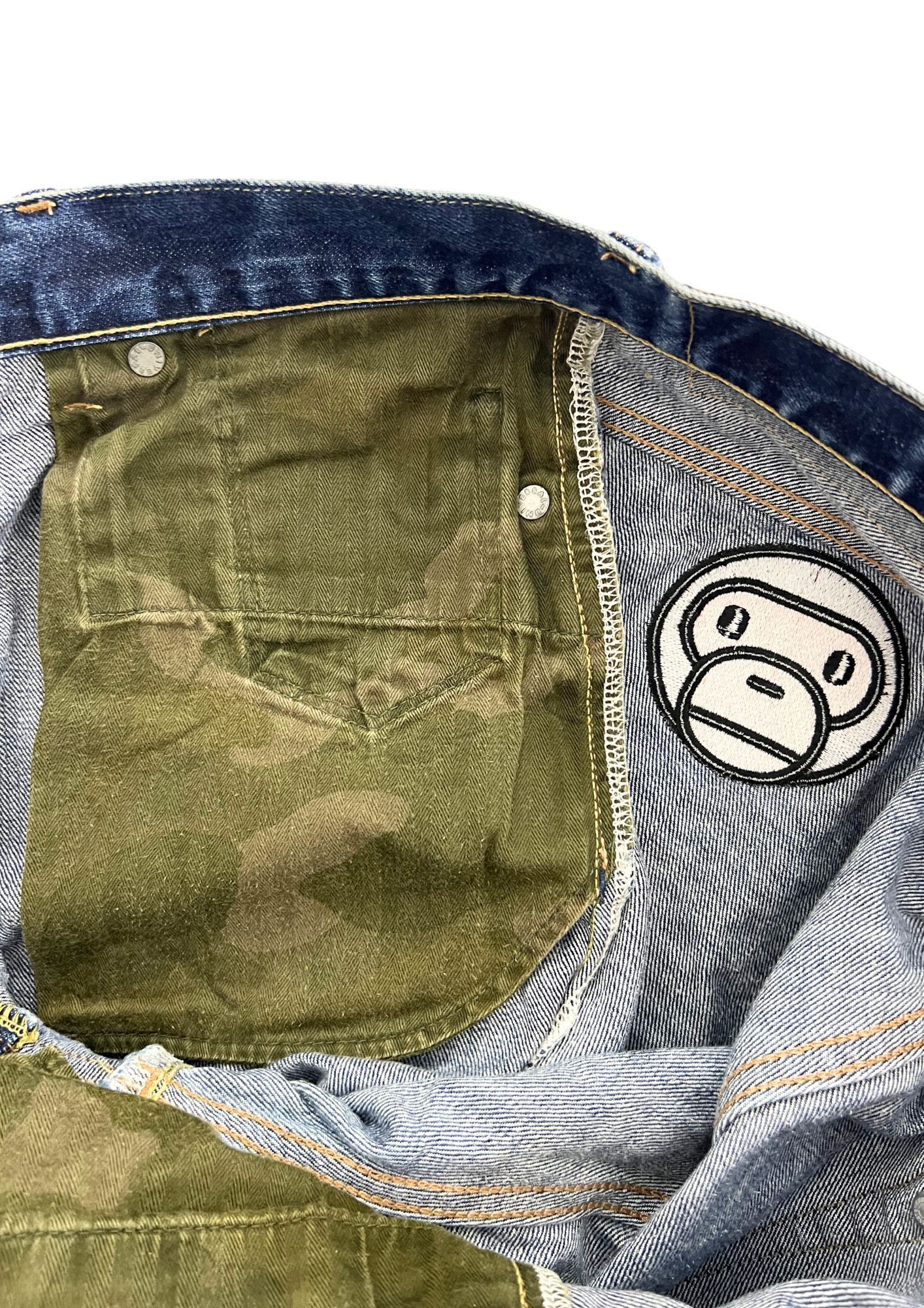 Bape 2010s BAPE Baby Milo Embroidered Denim Shorts Size US 32 / EU 48 - 9 Thumbnail