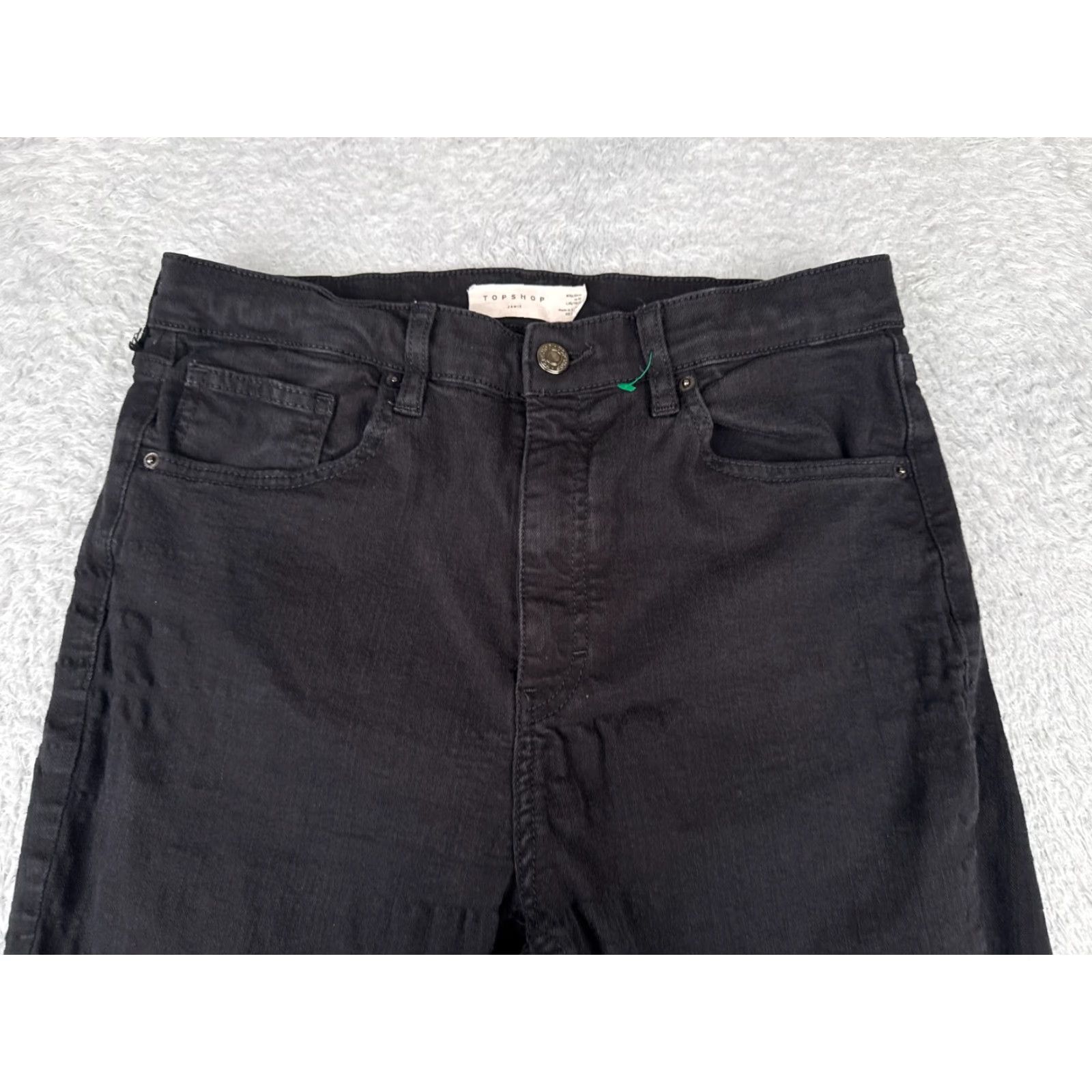 Topshop Top Shop Jeans Women 32 Black Denim Skinny Distressed Mid Rise 29x26 Size XXS / US 00 / IT 34 - 4 Thumbnail