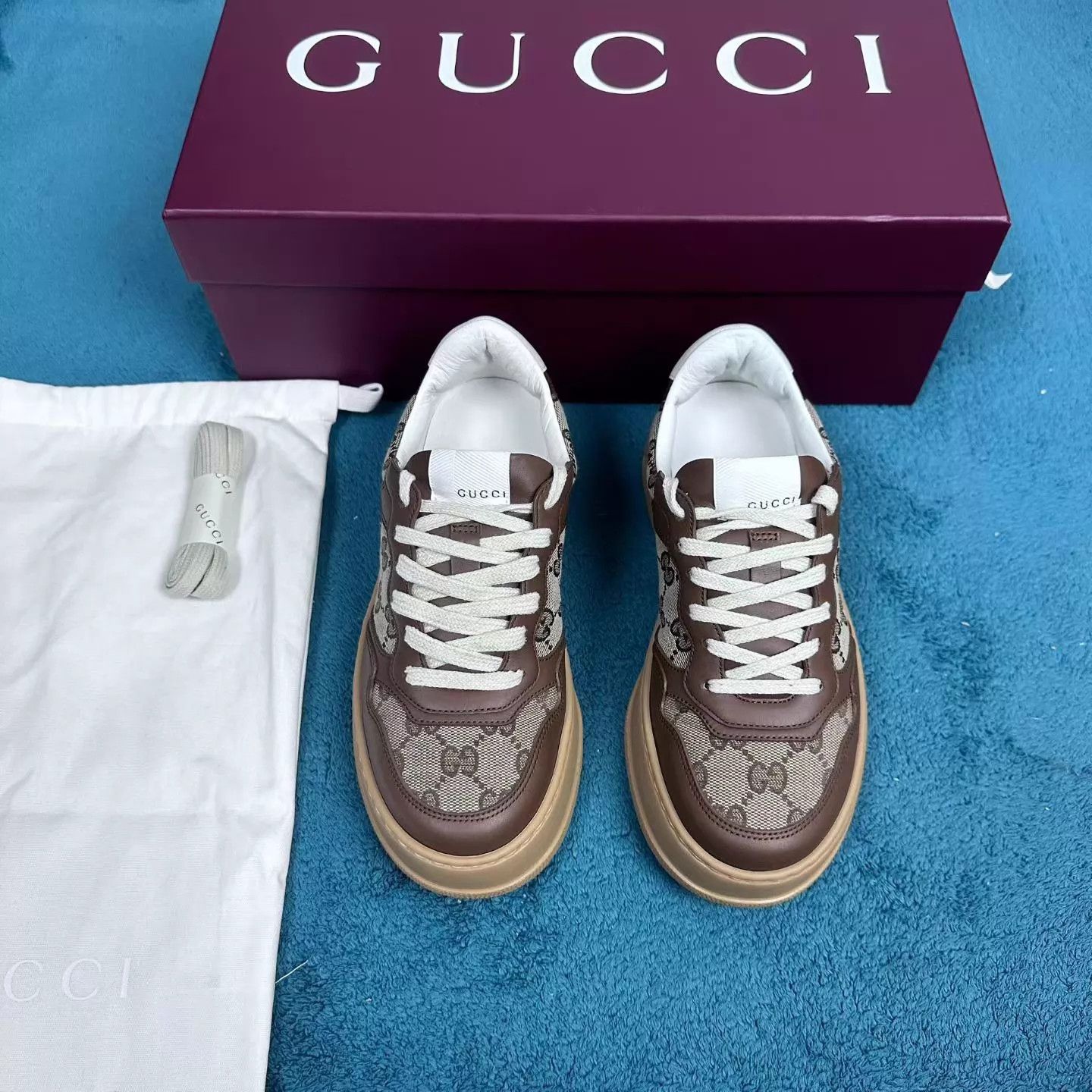 Gucci Gucci Brown Cookie Sneaker EU 36.5 Almost New Accessories Size US 6 / IT 36 - 1 Thumbnail
