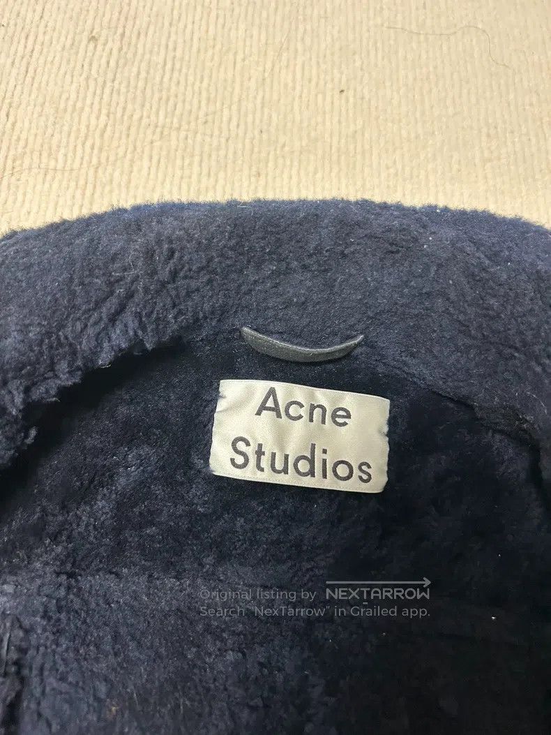 Acne Studios Acne Studios Women's Fur and Leather One-piece Jacket, Blu Size 4XL / US 24-26 - 3 Thumbnail