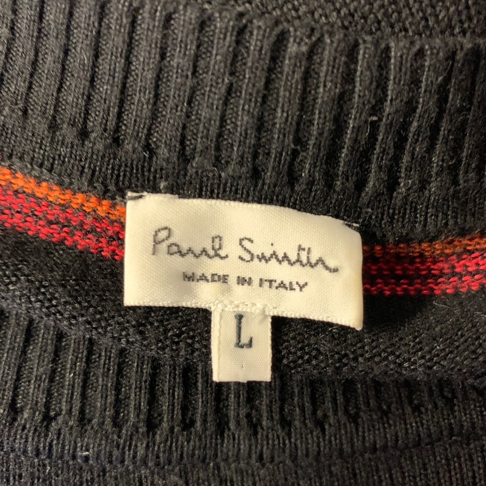 Paul Smith PAUL SMITH Black Multi-Color Stripe Bamboo Cashmere Pullover Size US L / EU 52-54 / 3 - 5 Thumbnail