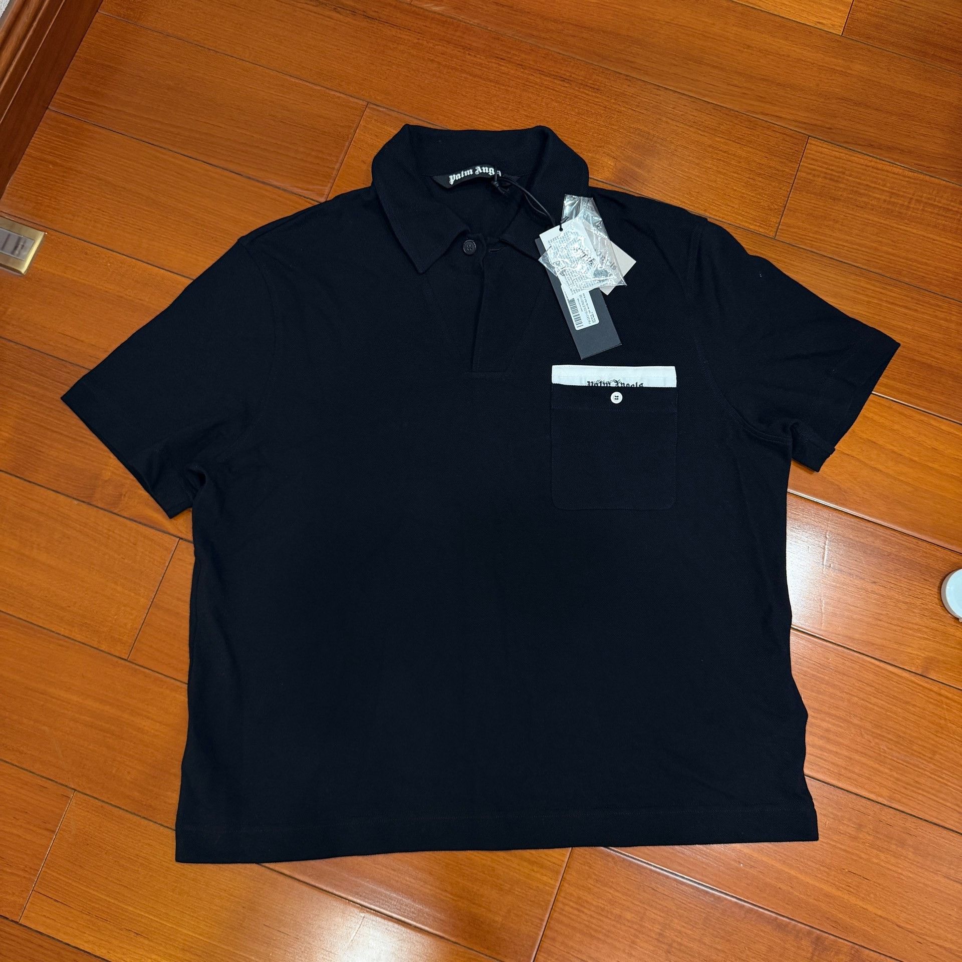 Palm Angels Palm Angels Black Oversized Short-Sleeve Polo Size US XL / EU 56 / 4 - 1 Thumbnail