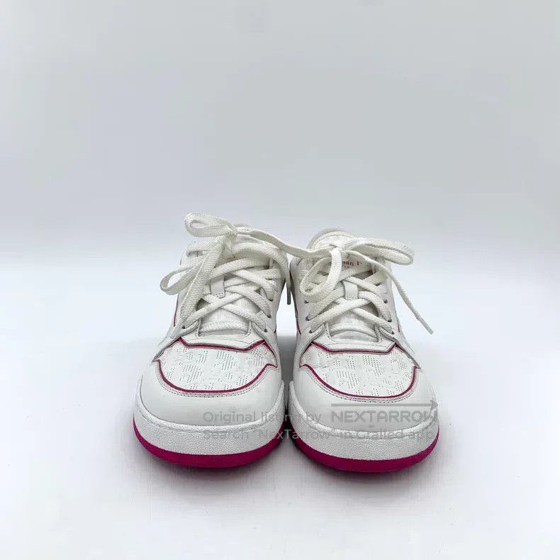 Dior Dior White logo embossed cowhide lace-up casual flat board Size US 5.5 / IT 35.5 - 3 Thumbnail