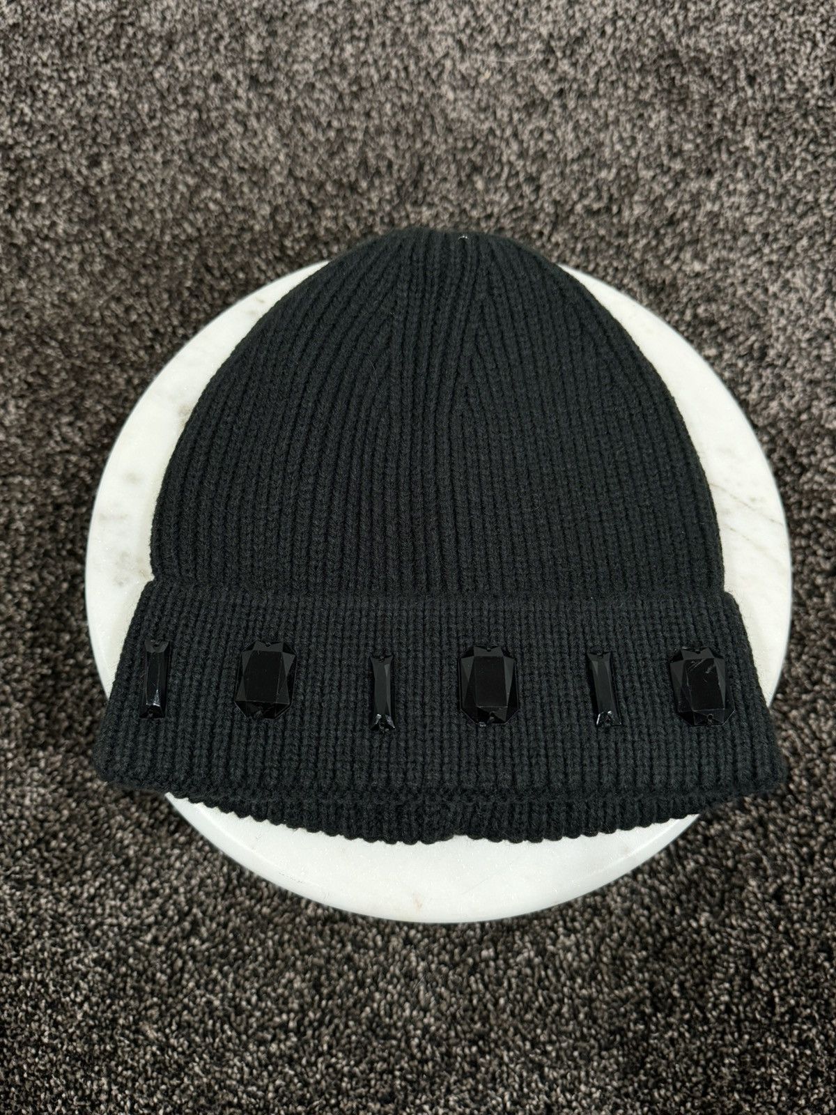 PRVT LBL Xhibition Embelish Gem Stones Black Beanie Knit Hat  display picture 2