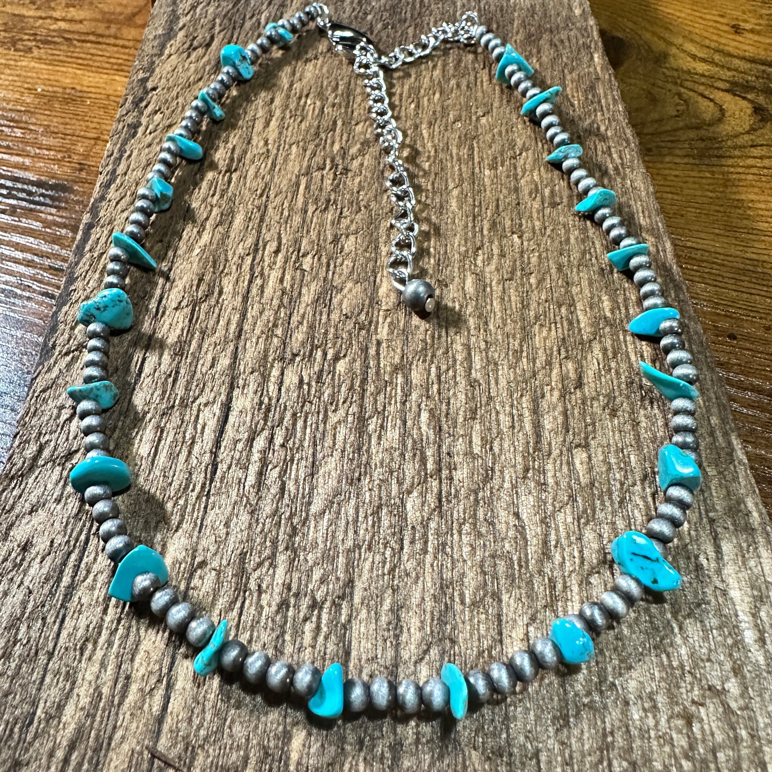 Other Handmade Navajo Bead Turquoise Necklace, Native American Adj Size ONE SIZE - 2 Thumbnail