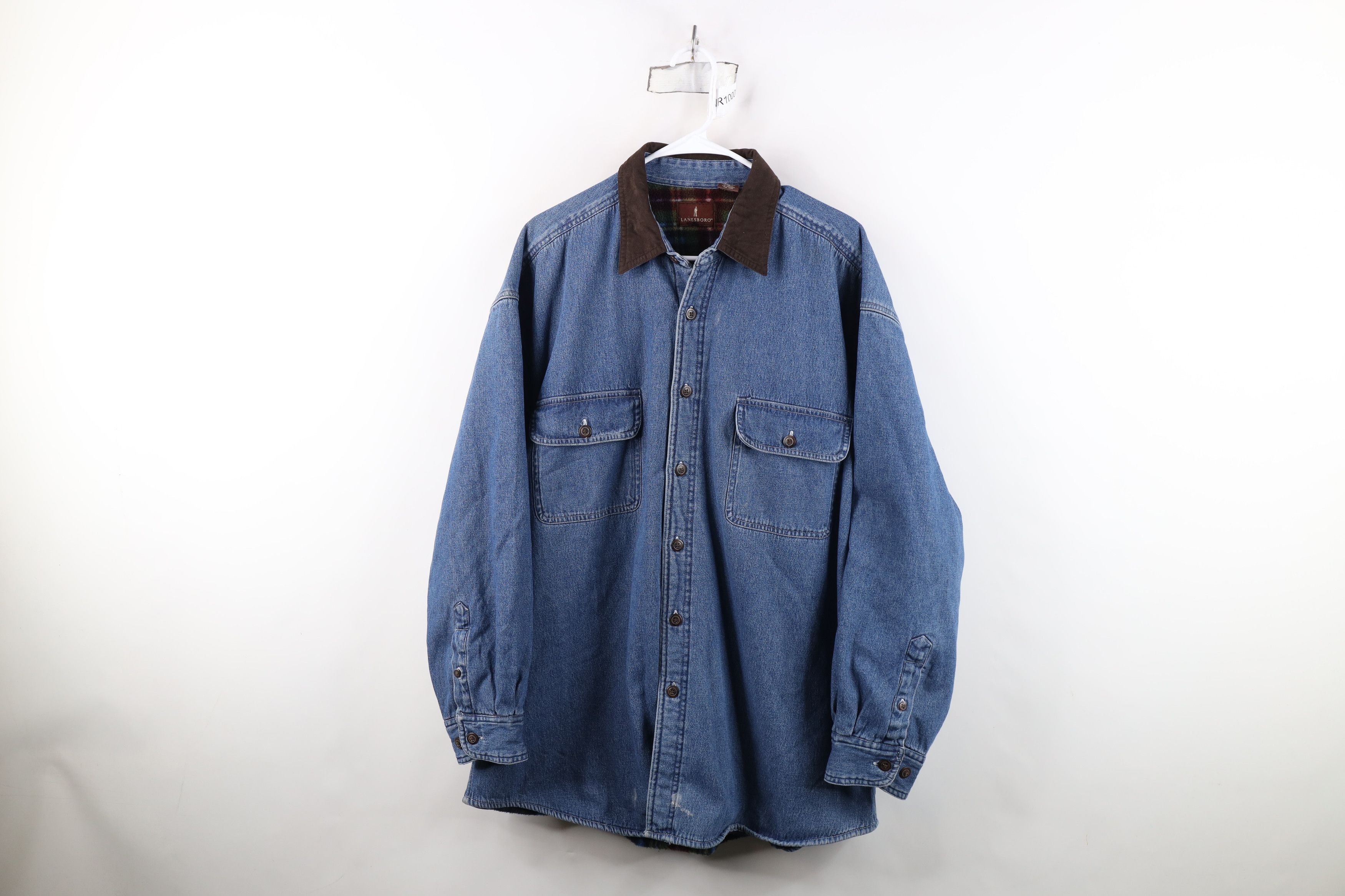 Vintage Vintage Streetwear Lined Denim Button Shirt Jacket Jac Shirt Size US XL / EU 56 / 4 - 1 Thumbnail