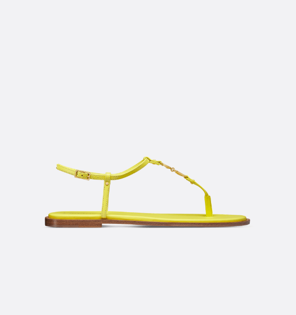 Dior o1w1db10625 Dioriviera C'est Thong Sandals in Lemon Yellow Size US 8 / IT 38 - 1 Thumbnail