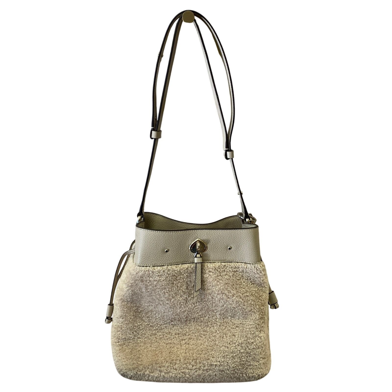 Kate Spade Kate Spade Marti Shearling Bucket Bag Beige Leather Size ONE SIZE - 6 Thumbnail