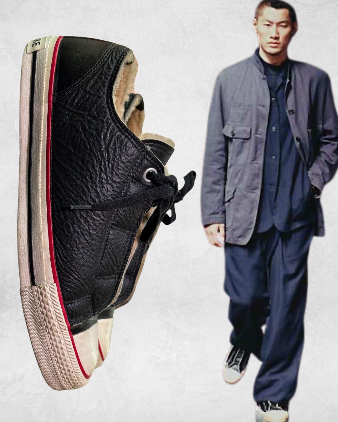 Issey Miyake FW98 Shearling Lined Leather Trainers Size US 7.5 / EU 40-41 - 1 Thumbnail