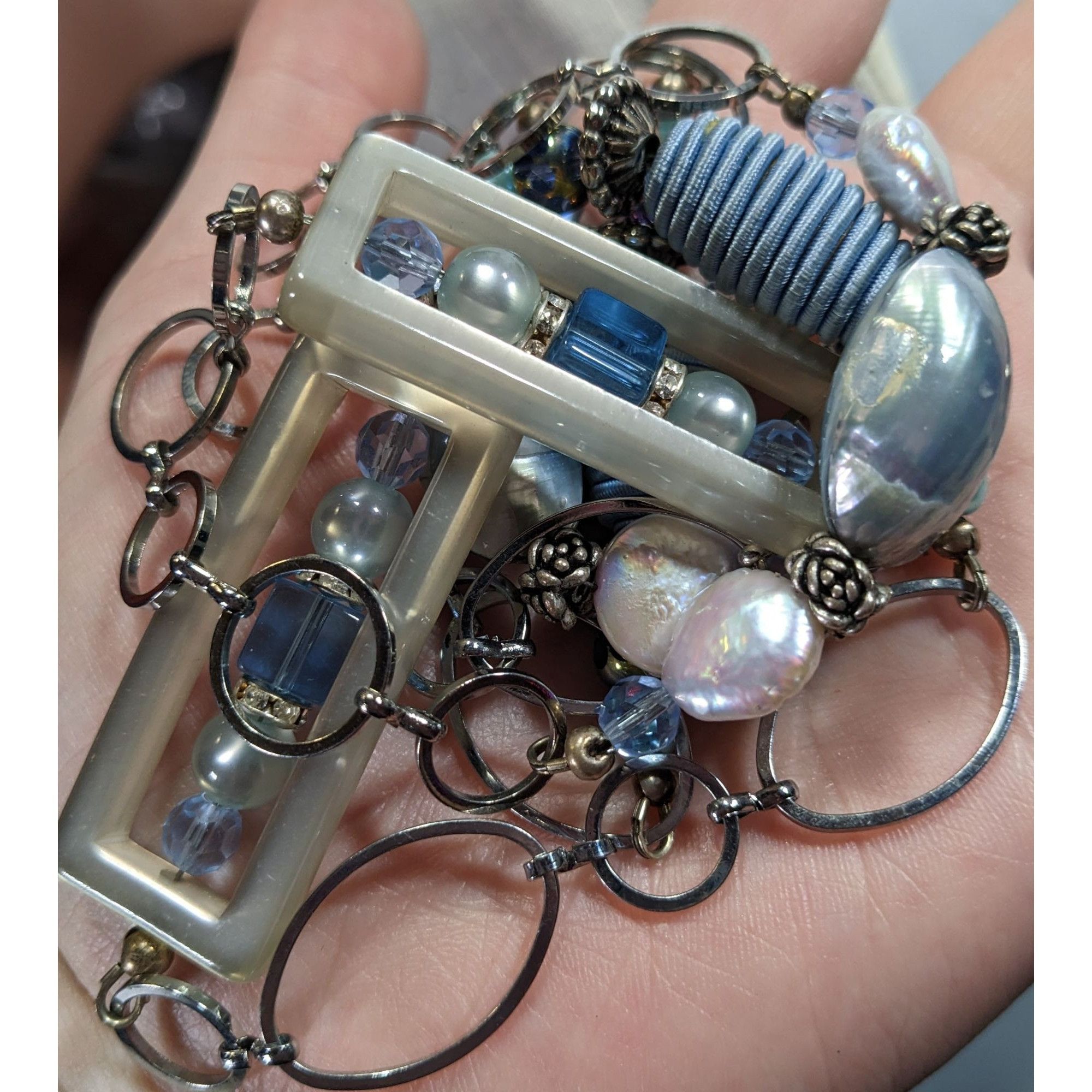 Other Mermaidcore Princess Blue And Silver Tone Pearl Glass And Lu Size ONE SIZE - 5 Thumbnail