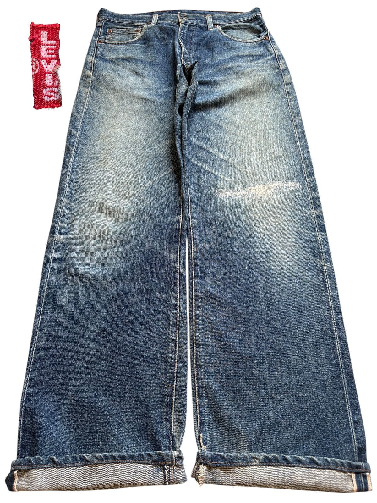Levi's Vintage 80 Levis 504Z Big E Selvedge Baggy Jeans Size US 31 - 1 Thumbnail