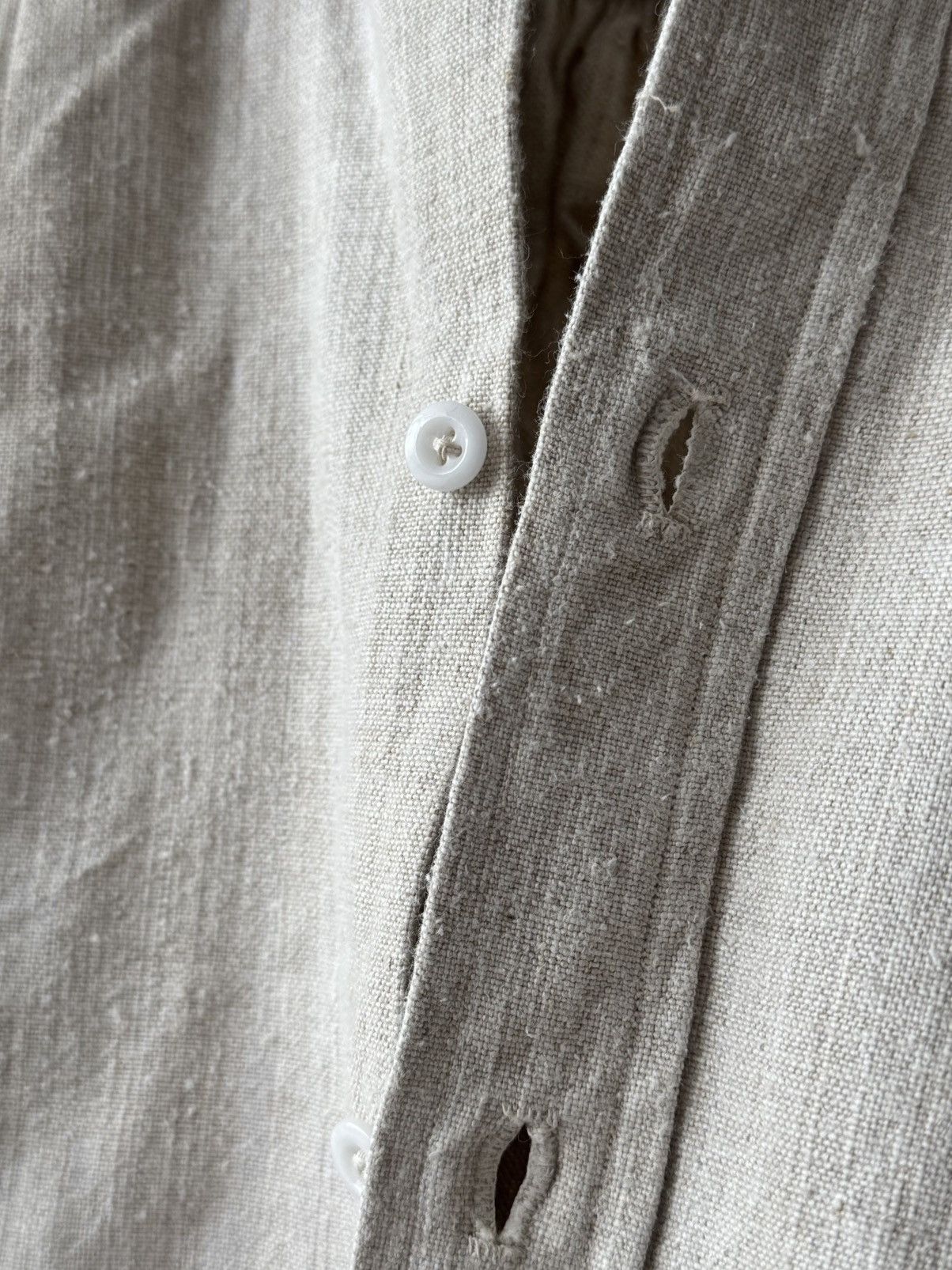 Japanese Brand ≈1880s Antique French Peasant Work Linen Smock Shirt Size US M / EU 48-50 / 2 - 7 Thumbnail
