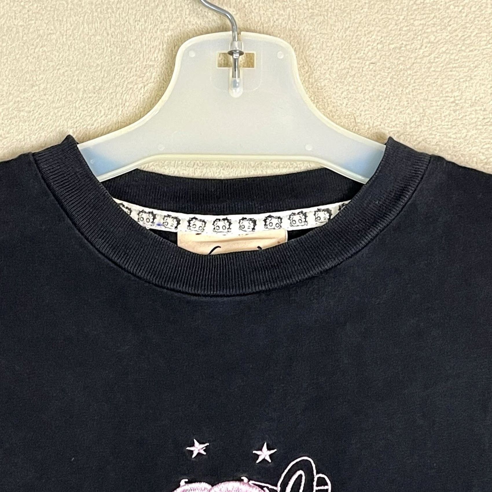 Lazy Oaf Lazy Oaf Betty Boop T Shirt Womens M/L Black Embroidered Short Sleeve Crew Neck Size M / US 6-8 / IT 42-44 - 5 Thumbnail