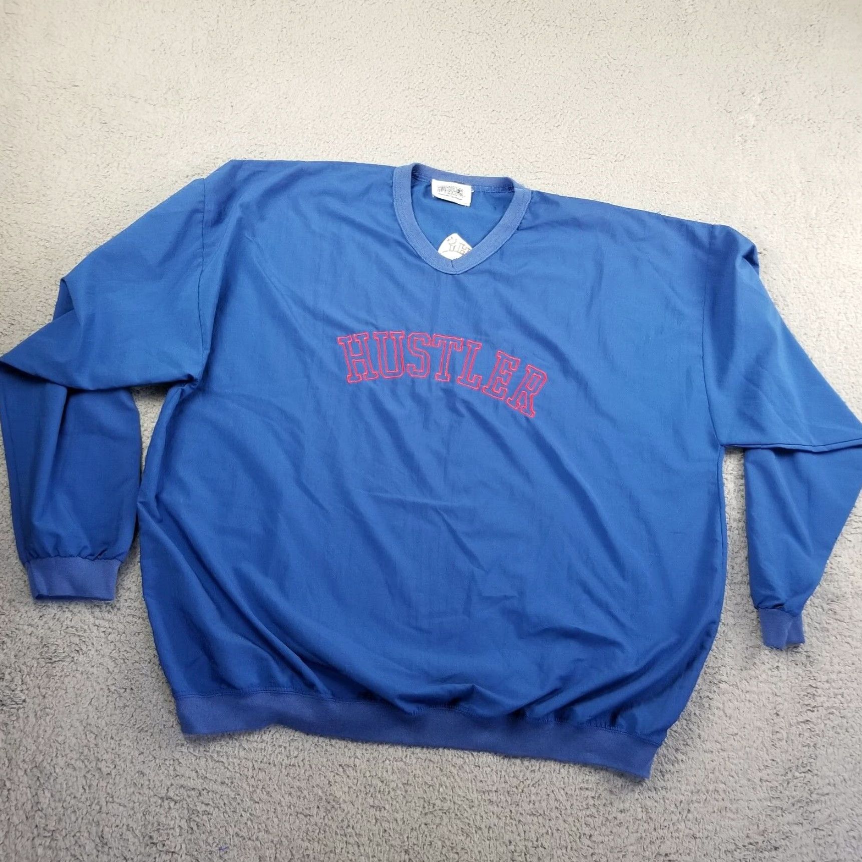 Vintage Vintage Hustler Blue Windbreaker Jacket XL Men's Embroidered Logo Pullover Golf Nylon Lightweight Size US XL / EU 56 / 4 - 4 Thumbnail