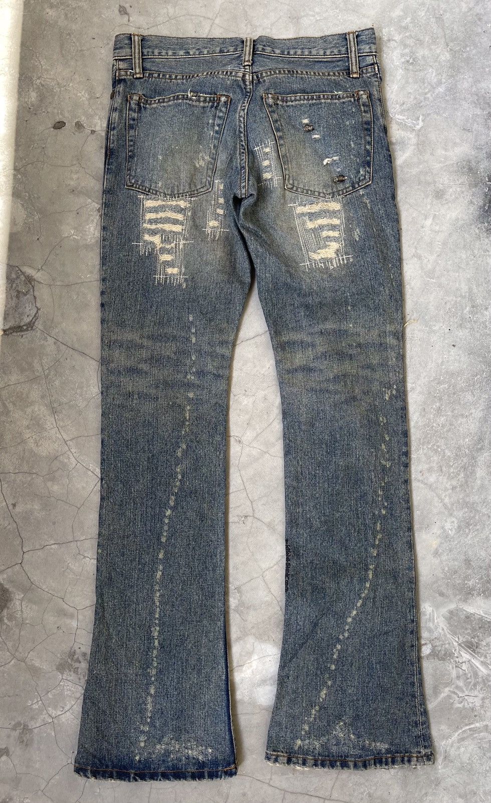 If Six Was Nine × KMRii × Le Grande Bleu (L.G.B.) TruePiece IFSIXWASNINE MUD MAX FLARE DENIM Size US 29 - 19 Thumbnail