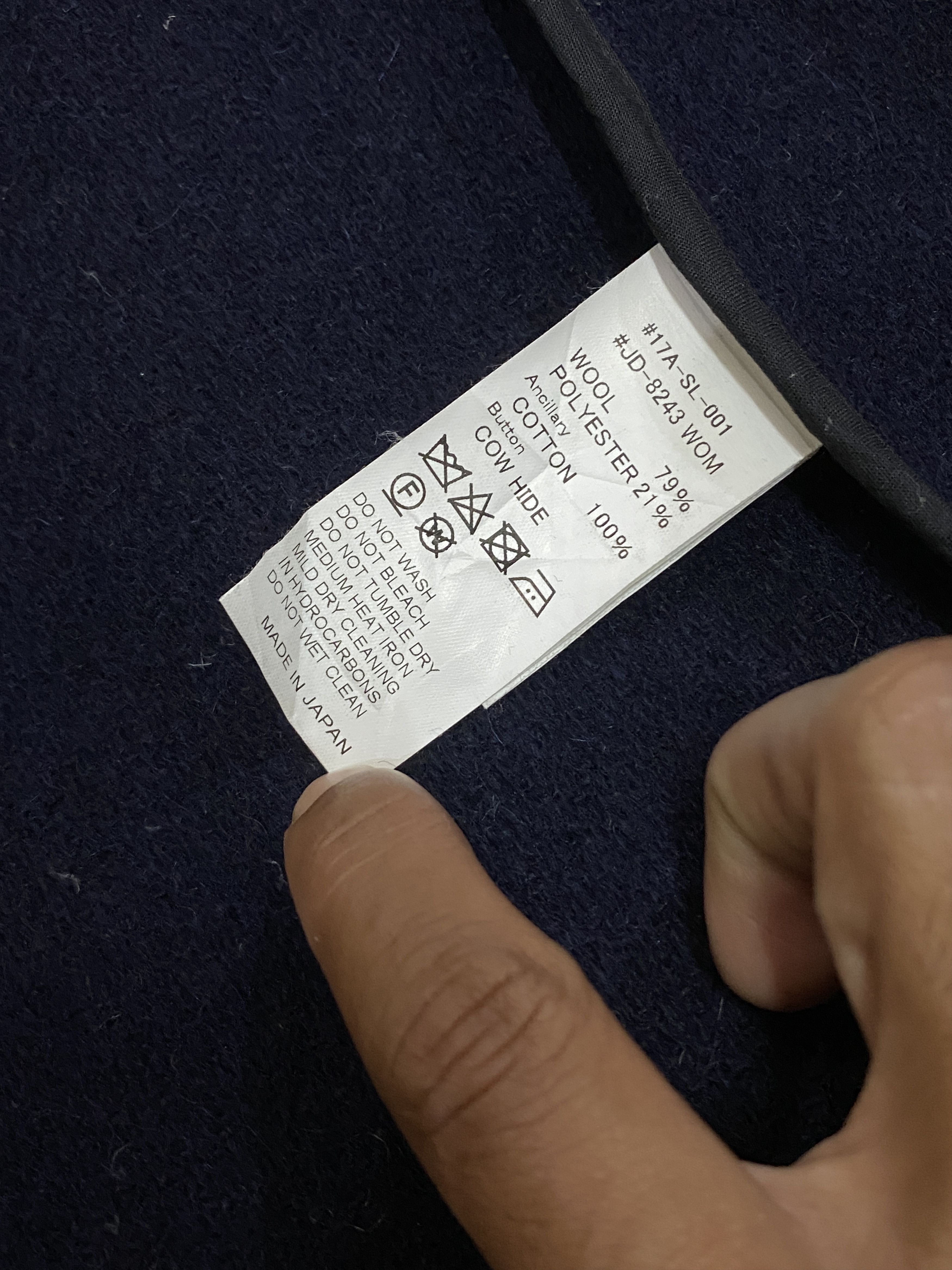 Danton Danton Vetements de Travail Round Collared Wool Navy Blue Size US S / EU 44-46 / 1 - 10 Thumbnail