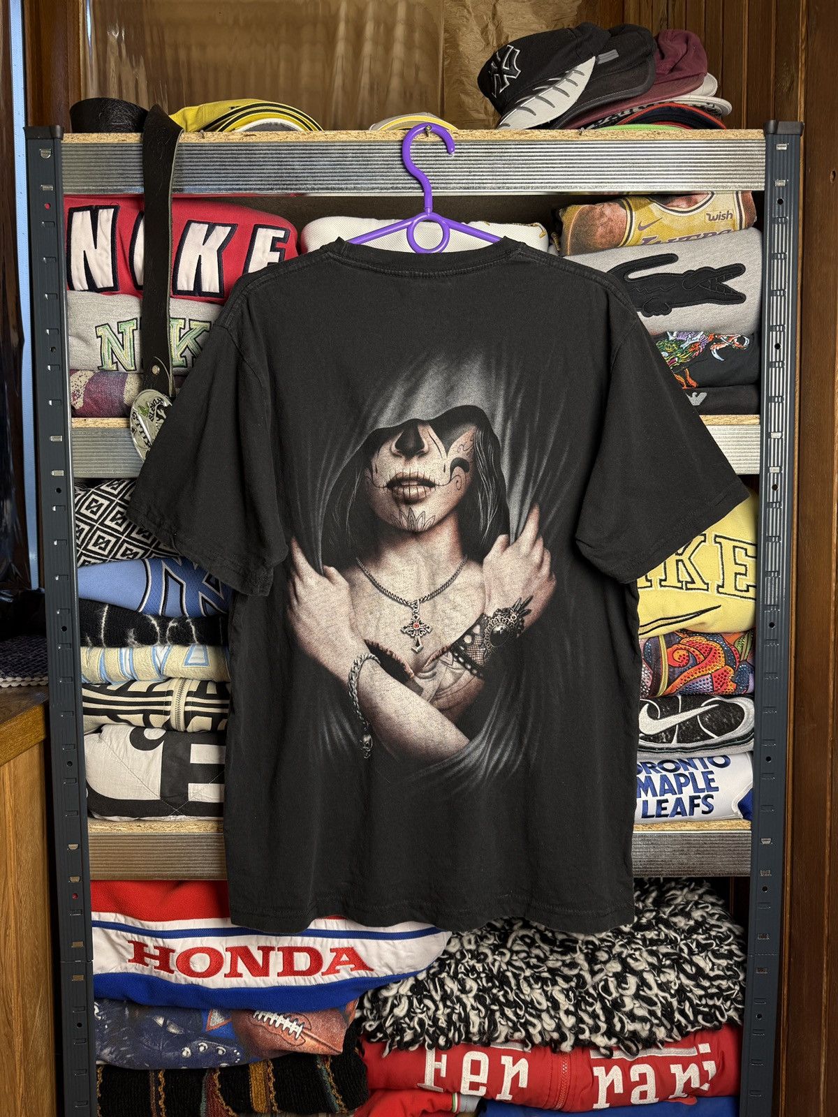 Band Tees Vintage Y2K Adult Horror Face Skeleton Spiral Tee Size US L / EU 52-54 / 3 - 2 Thumbnail