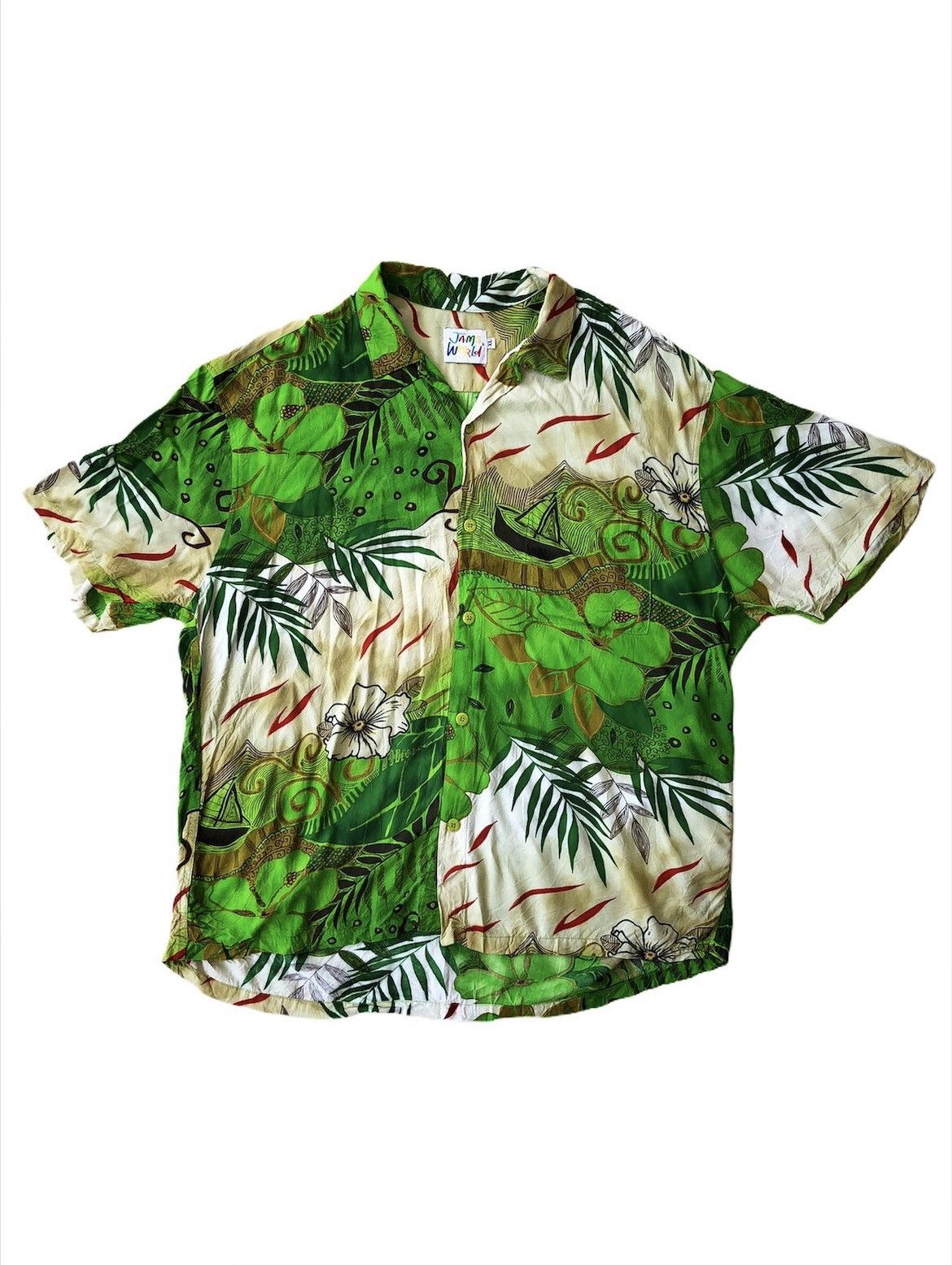 Jams World Jams World 🇺🇸 Floral Motif Rayon Hawaiian Shirt Size US L / EU 52-54 / 3 - 1 Thumbnail
