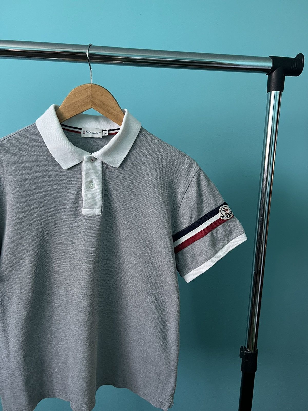 Moncler Moncler Polo T Shirt Logo Vintage Size US L / EU 52-54 / 3 - 2 Thumbnail