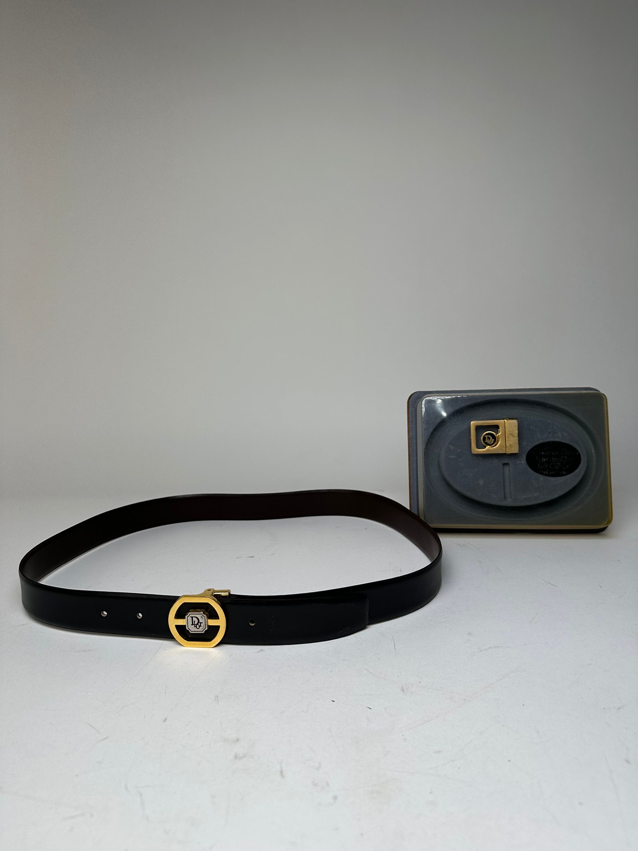 Dior Vintage 4 in 1 Leather Belt Set Black Brown New Size ONE SIZE - 1 Thumbnail