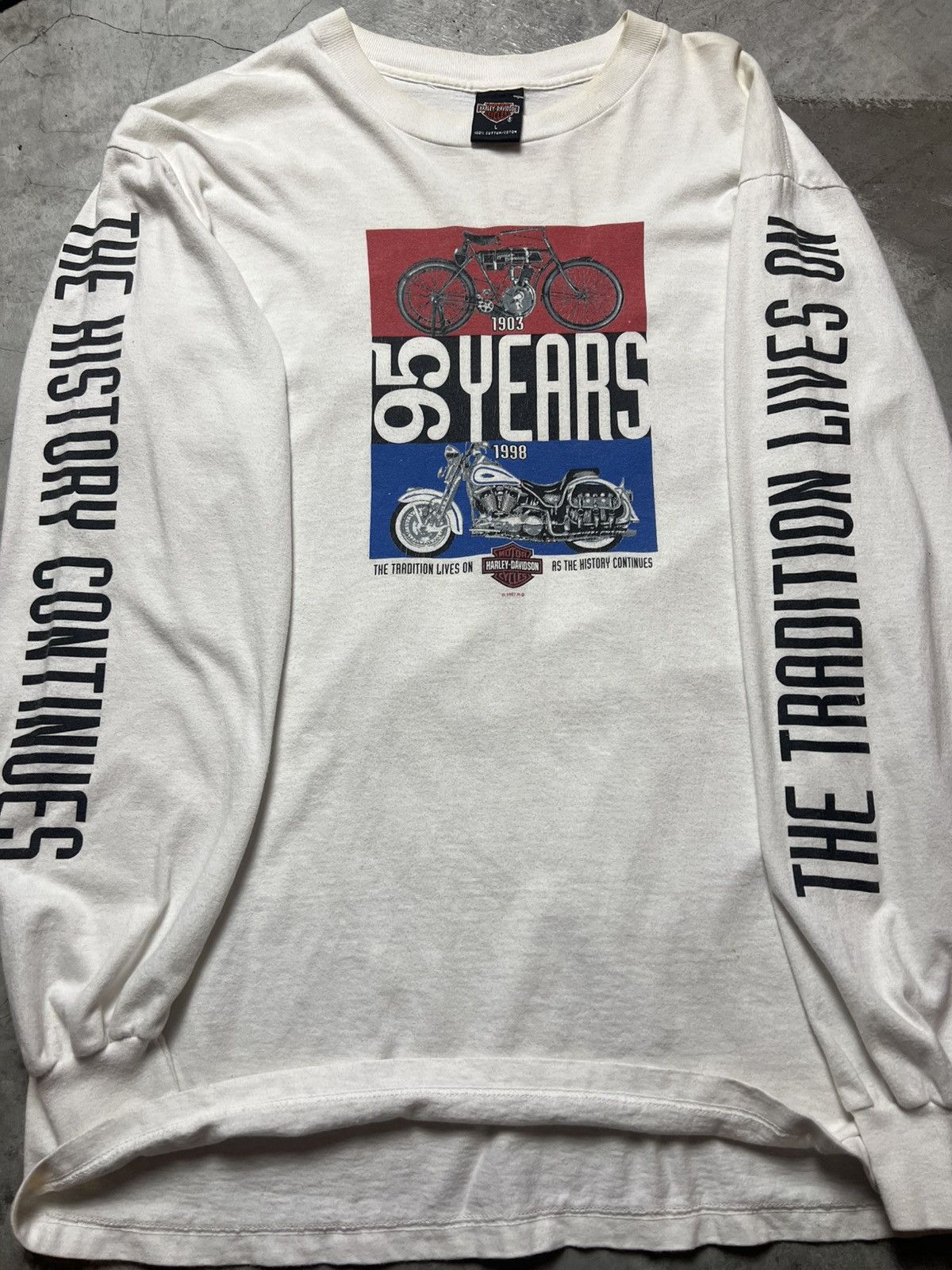 Harley Davidson Vintage Harley Davidson T-Shirt long sleeve 1998 Size US L / EU 52-54 / 3 - 5 Thumbnail