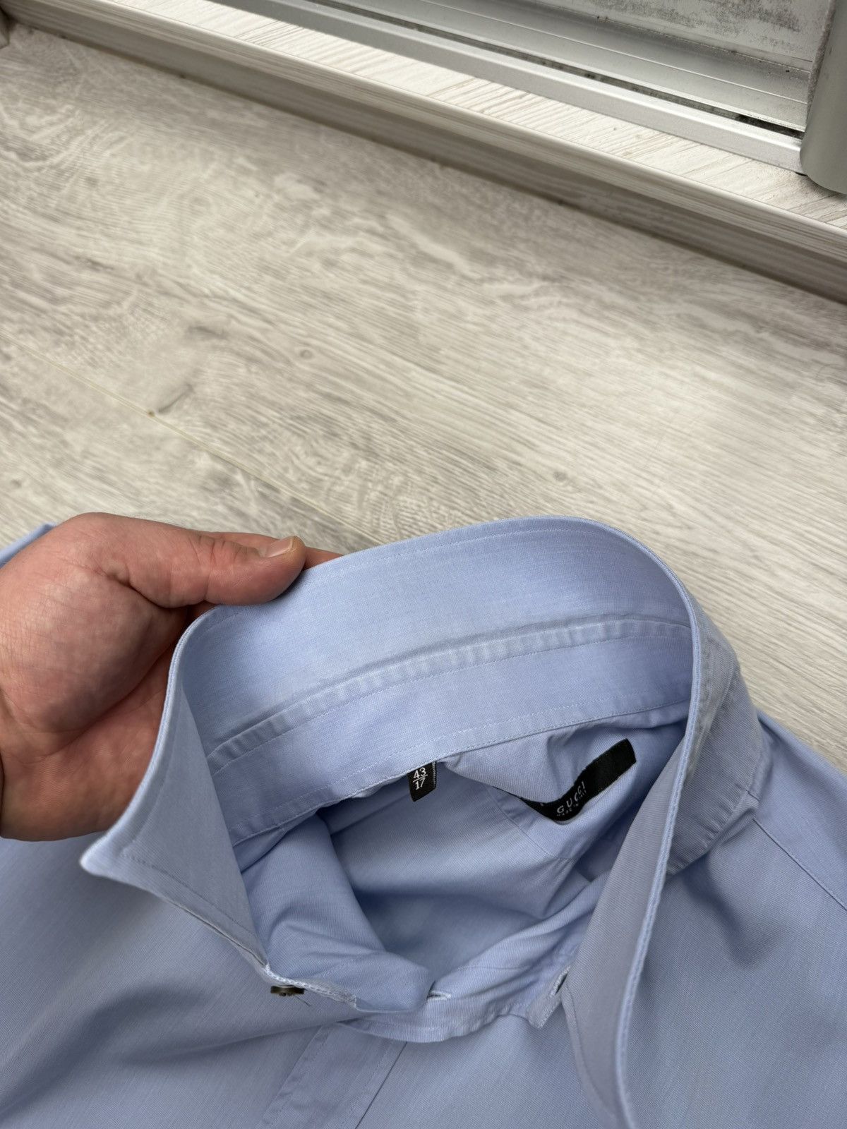 Gucci Vintage Gucci Men’s Blue Cotton Long Sleeve Button Up Shirt Size US L / EU 52-54 / 3 - 10 Thumbnail
