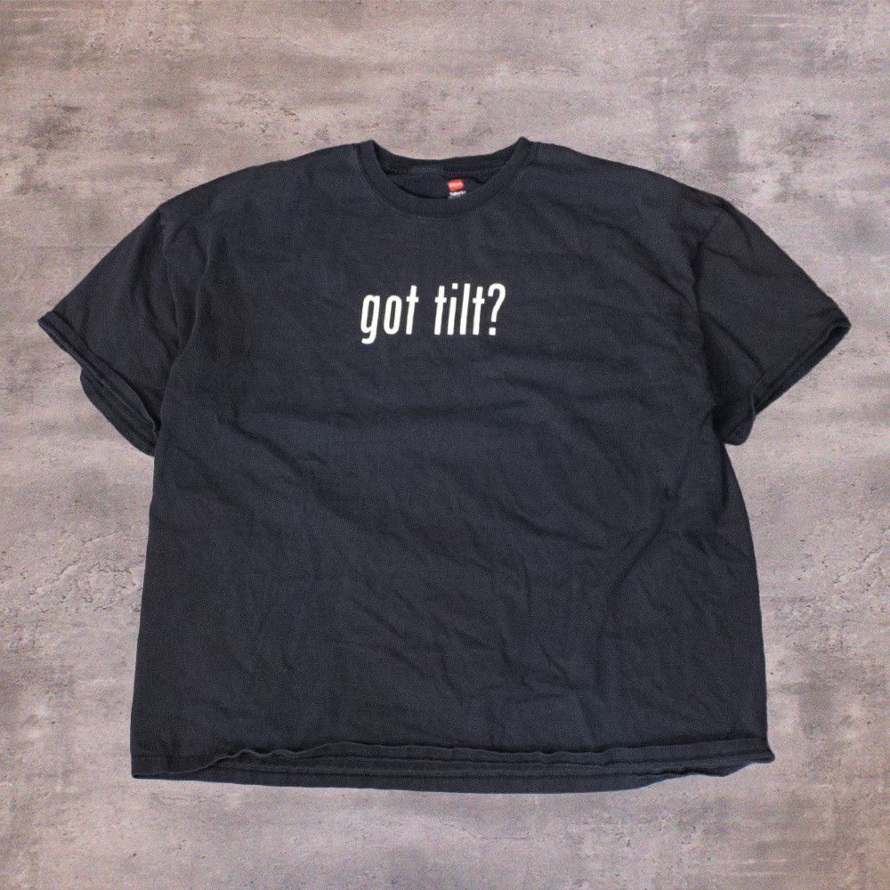 Hanes × Vintage Got Tilt Full Tilt Poker Double Sitch Faded Black T-Shirt Size US XL / EU 56 / 4 - 1 Thumbnail