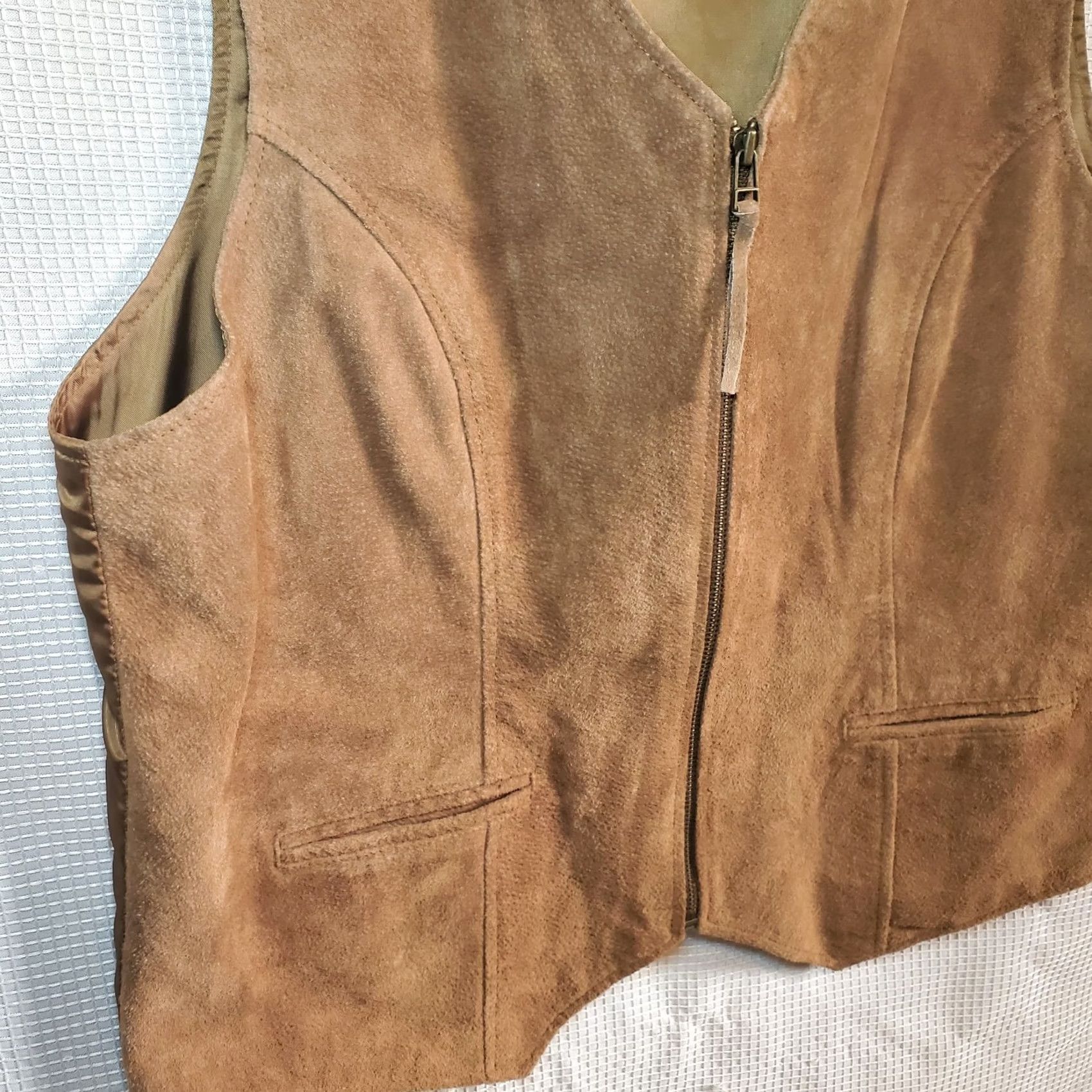 Jantzen VINTAGE Jantzen Womens Vest L Leather Suede Full Zip Brown Western Biker Rodeo 80s 90s Size L / US 10 / IT 46 - 6 Thumbnail