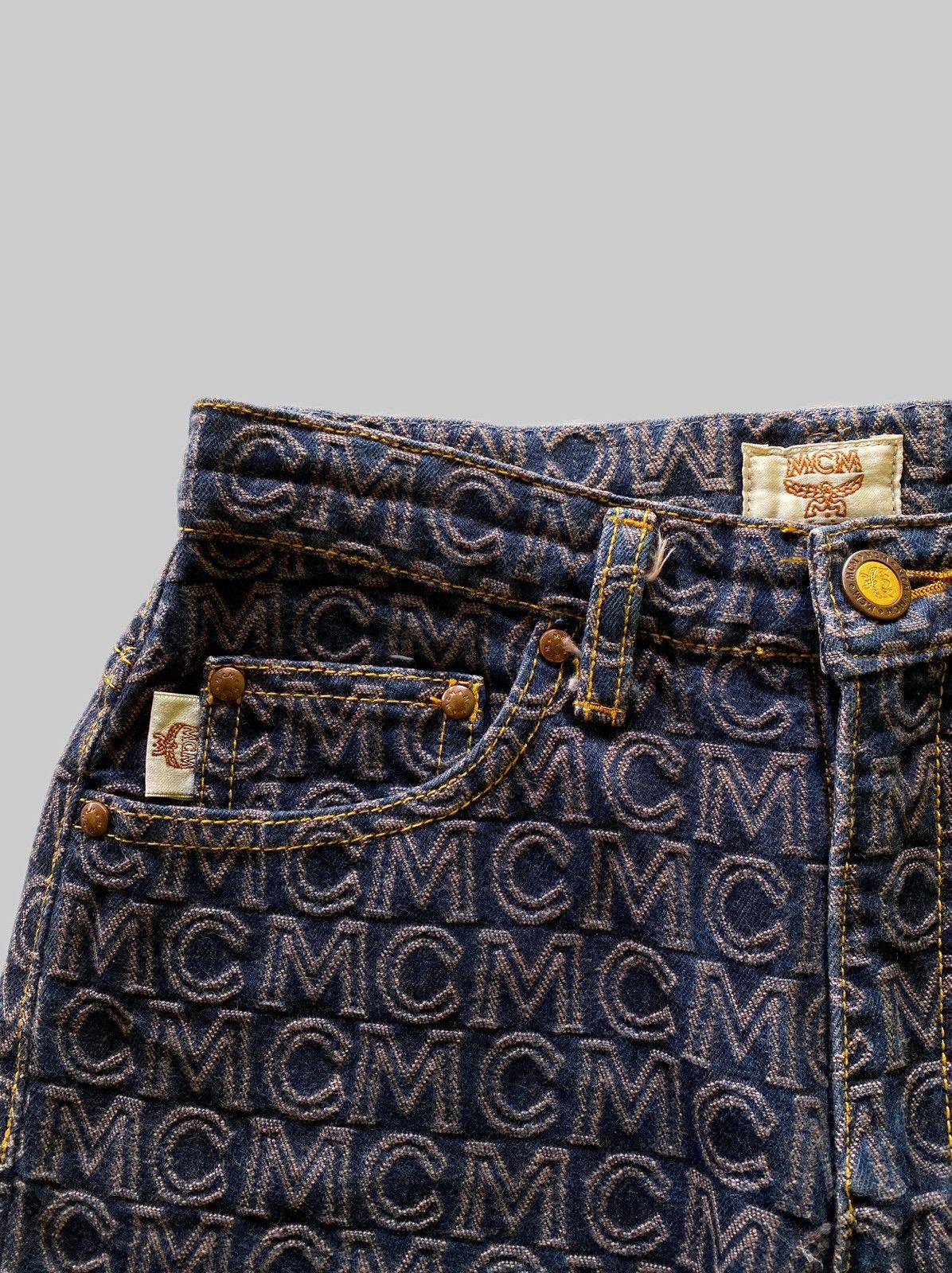 MCM × Vintage Vintage 90s Monogram MCM Jeans Size 24" / US 00 / IT 34 - 3 Thumbnail