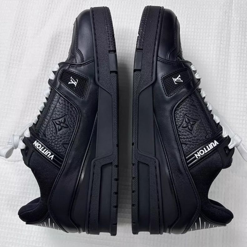 Louis Vuitton louis vuitton black leather sneakers-2507 Size US 7.5 / EU 40-41 - 4 Thumbnail