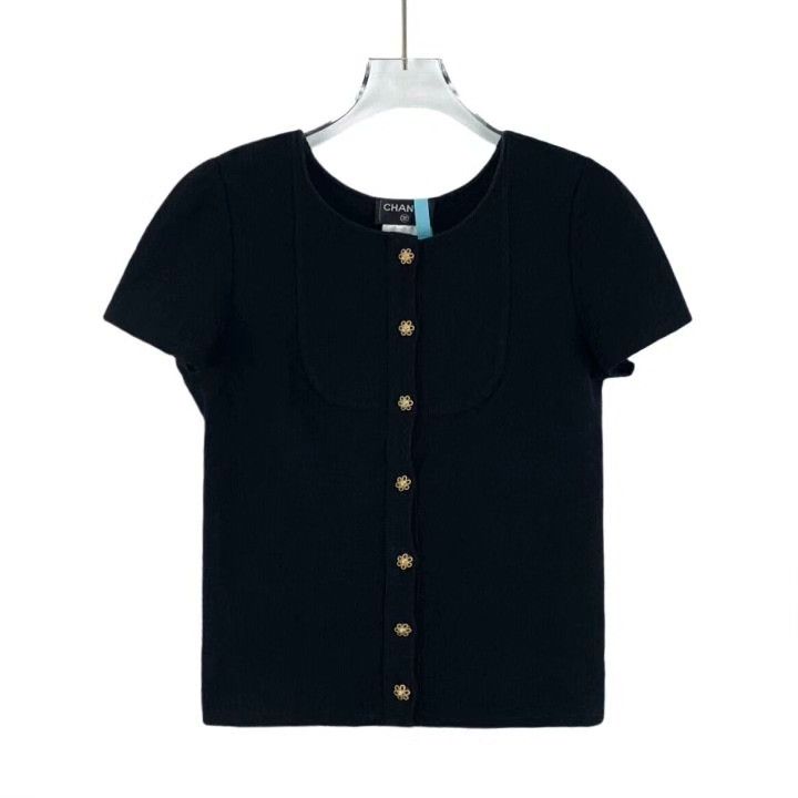Chanel Chanel Black Gold Button Knit Cardigan Size S / US 4 / IT 40 - 1 Thumbnail