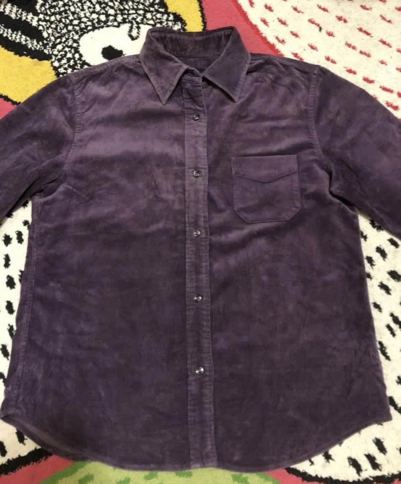 Uniqlo Purple Uniqlo Corduroy Button Up Shirt Size L / US 10 / IT 46 - 2 Thumbnail