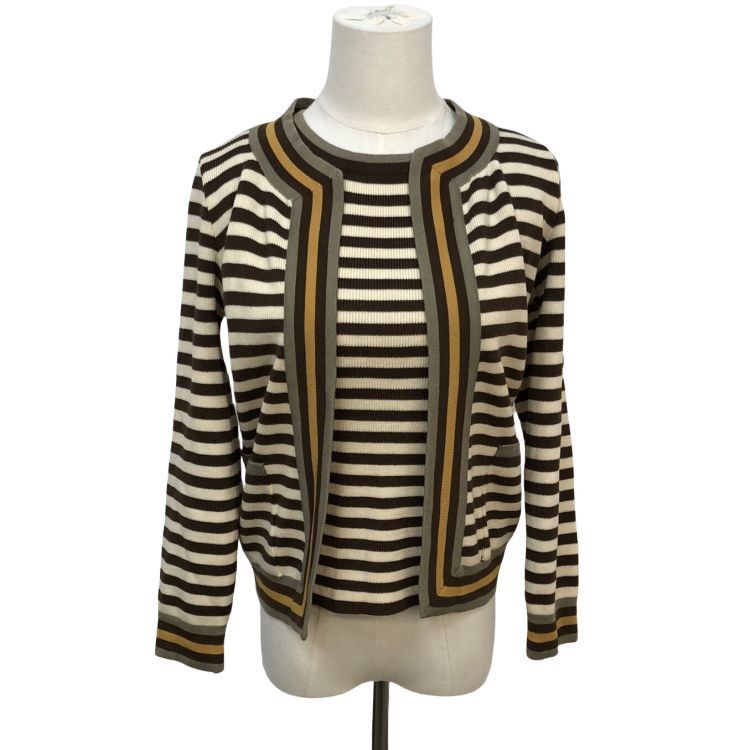 Yves Saint Laurent Yves Saint Laurent Striped Knit Sweater Size S Size S / US 4 / IT 40 - 1 Thumbnail