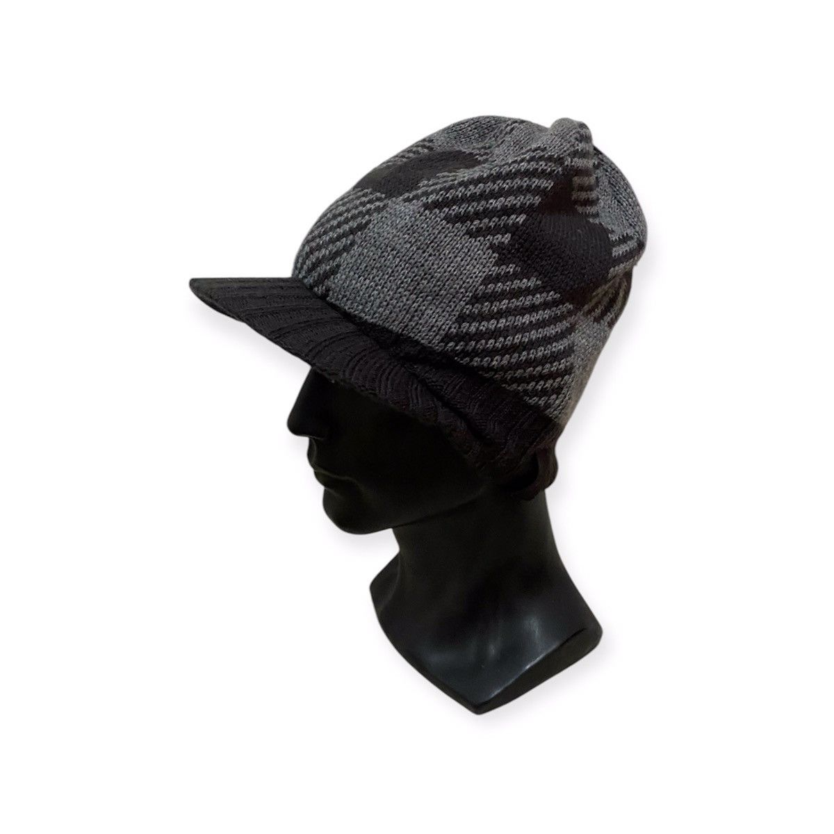 Japanese Brand × Vintage Japanese Brand Checked Visor Beanie Hat Size ONE SIZE - 1 Thumbnail
