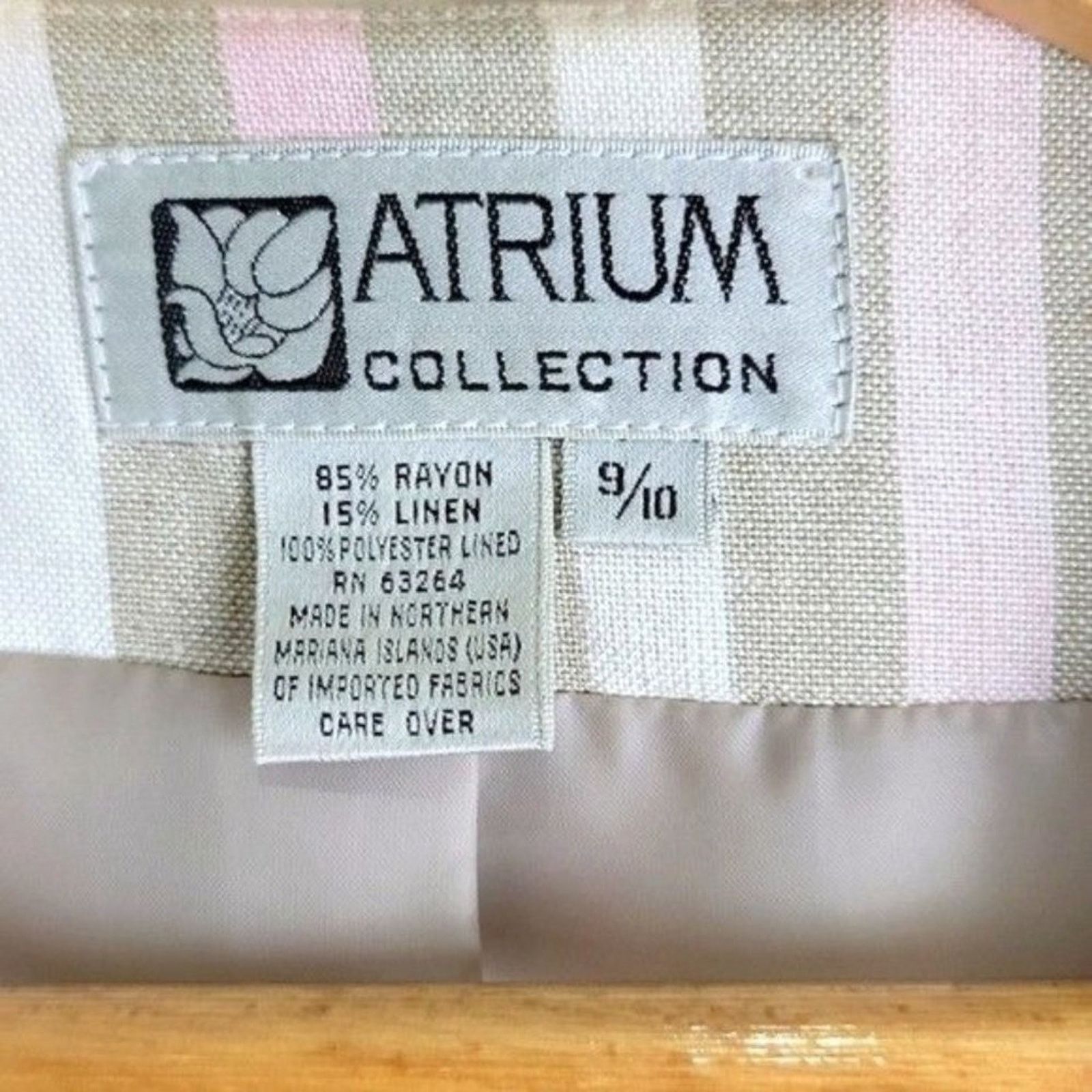 Vintage Atrium Collection Collarless Striped Womens Blazer size M Size M / US 6-8 / IT 42-44 - 6 Thumbnail