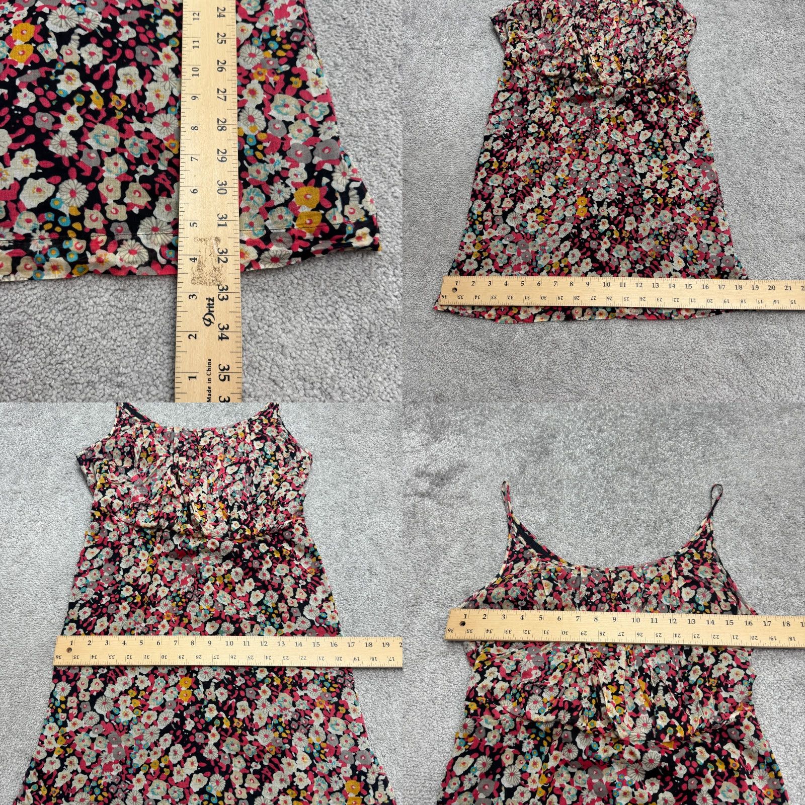 BCBGeneration BCBGGeneration Cotton Floral Mini Tank Dress Womens M Multi Sundress Boho Split Neck Sleeveless Short Casual Summer Spring Fall Size M / US 6-8 / IT 42-44 - 8 Thumbnail