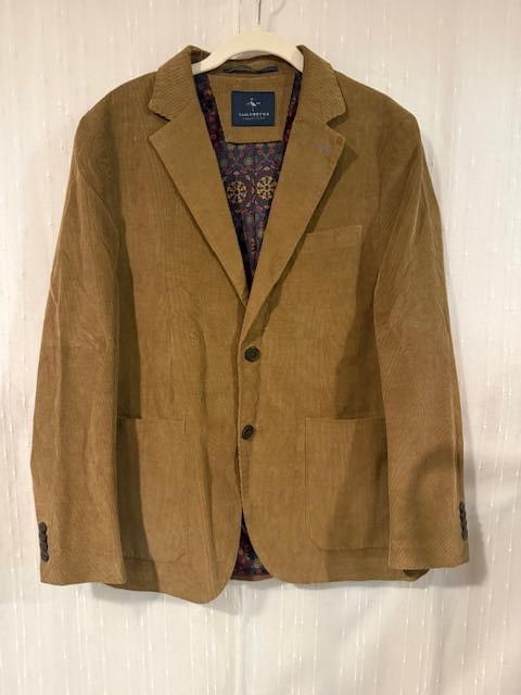 Tailorbyrd TAILORBYRD TAN CORDUROY BLAZER 38S LINED POCKETS 2-BUTTON Size 38S - 2 Thumbnail