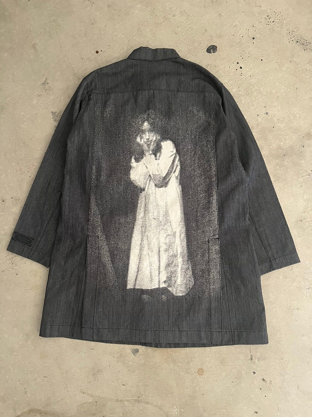Pre-owned Undercover Ss220  Cindy Sherman Denim Trench Coat In Black