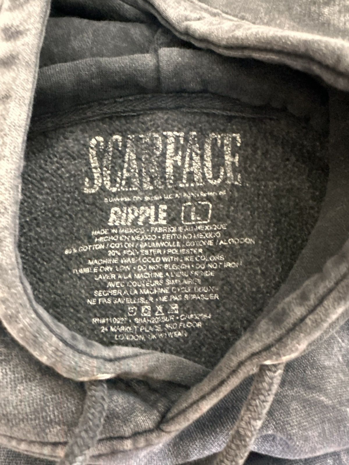 Other Gray Acid wash Scarface hoodie Size US L / EU 52-54 / 3 - 2 Thumbnail