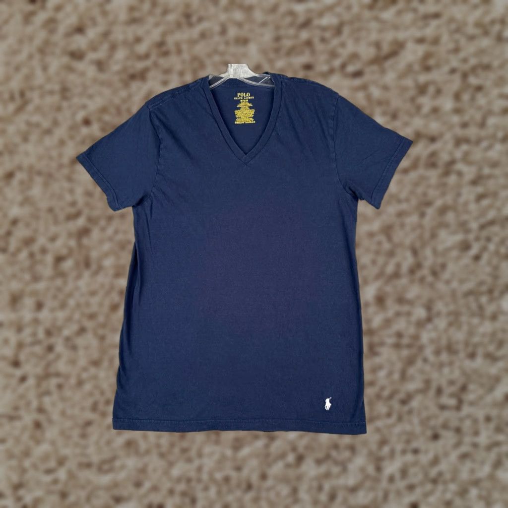 Ralph Lauren Polo Ralph Lauren Shirt Men Medium Blue V-Neck Classic Fit 100% Cotton Short Sleeve Size US M / EU 48-50 / 2 - 1 Thumbnail