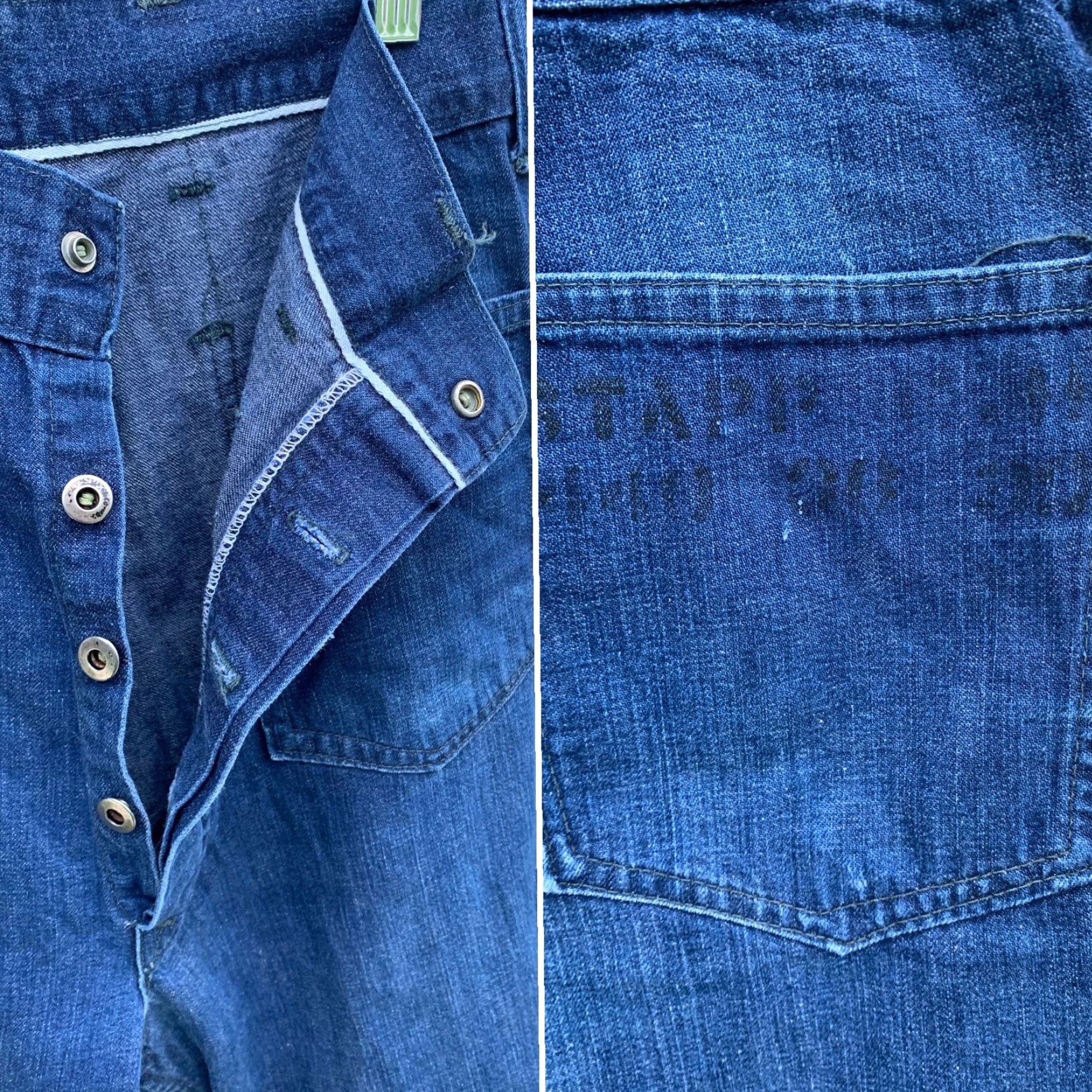 Denime VINTAGE US Navy jeans button fly selvedge denim sailor work chore 31 in waist Size US 31 - 3 Thumbnail