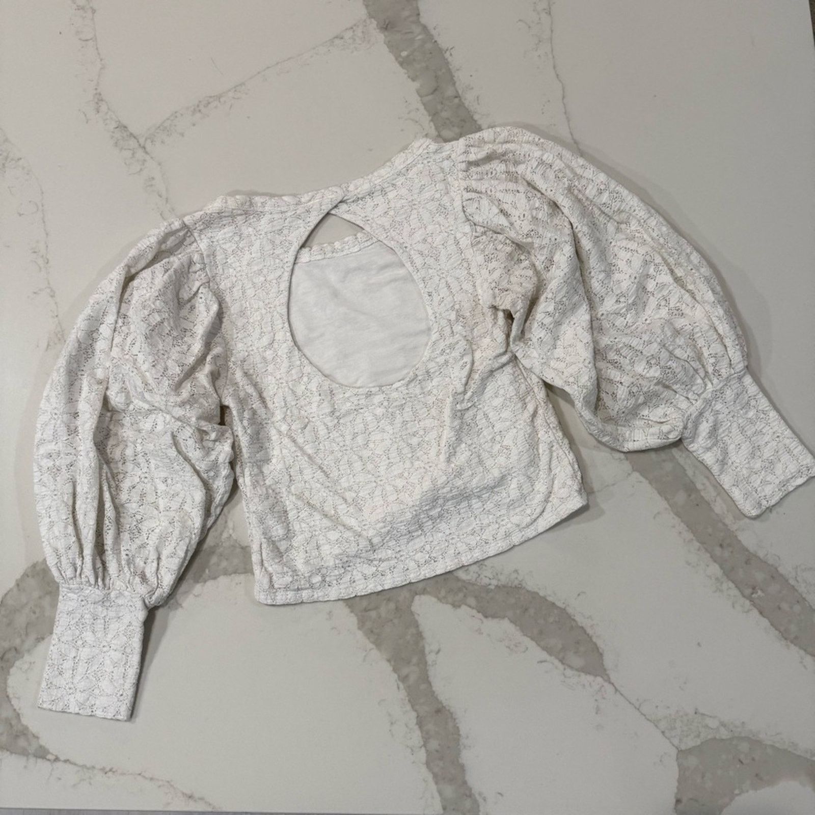 Free People Free People Jasmine Puff Sleeve Lace Crop Top Womens Medium Size M / US 6-8 / IT 42-44 - 12 Thumbnail