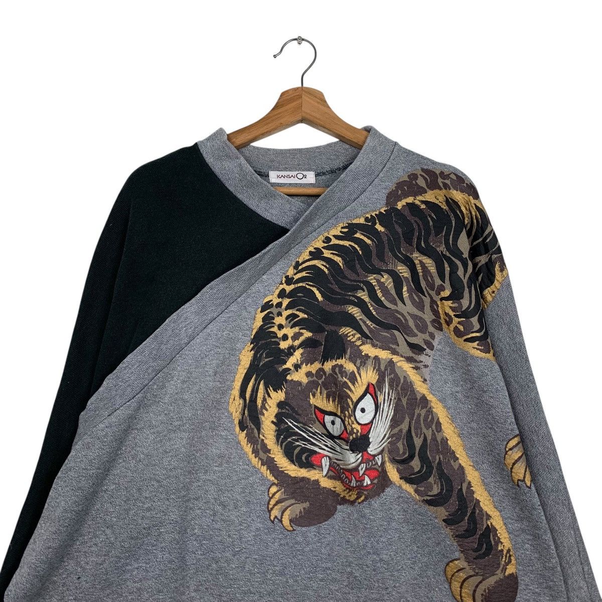 Japanese Brand KANSAI ENERGY Tiger Big Logo Oversized Sweatshirt #2223-C98 Size M / US 6-8 / IT 42-44 - 2 Thumbnail